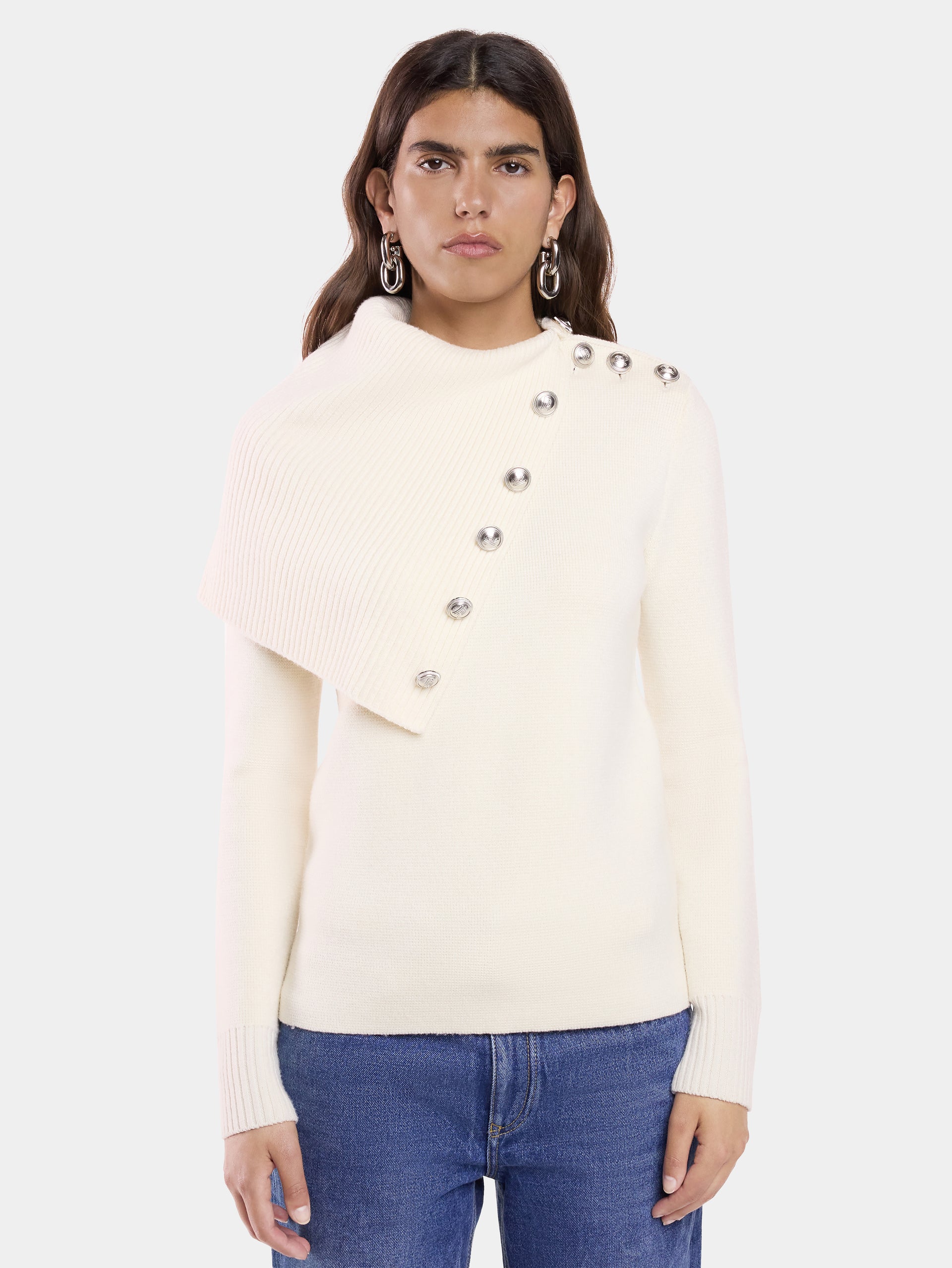 Off white sweater in wool position 4