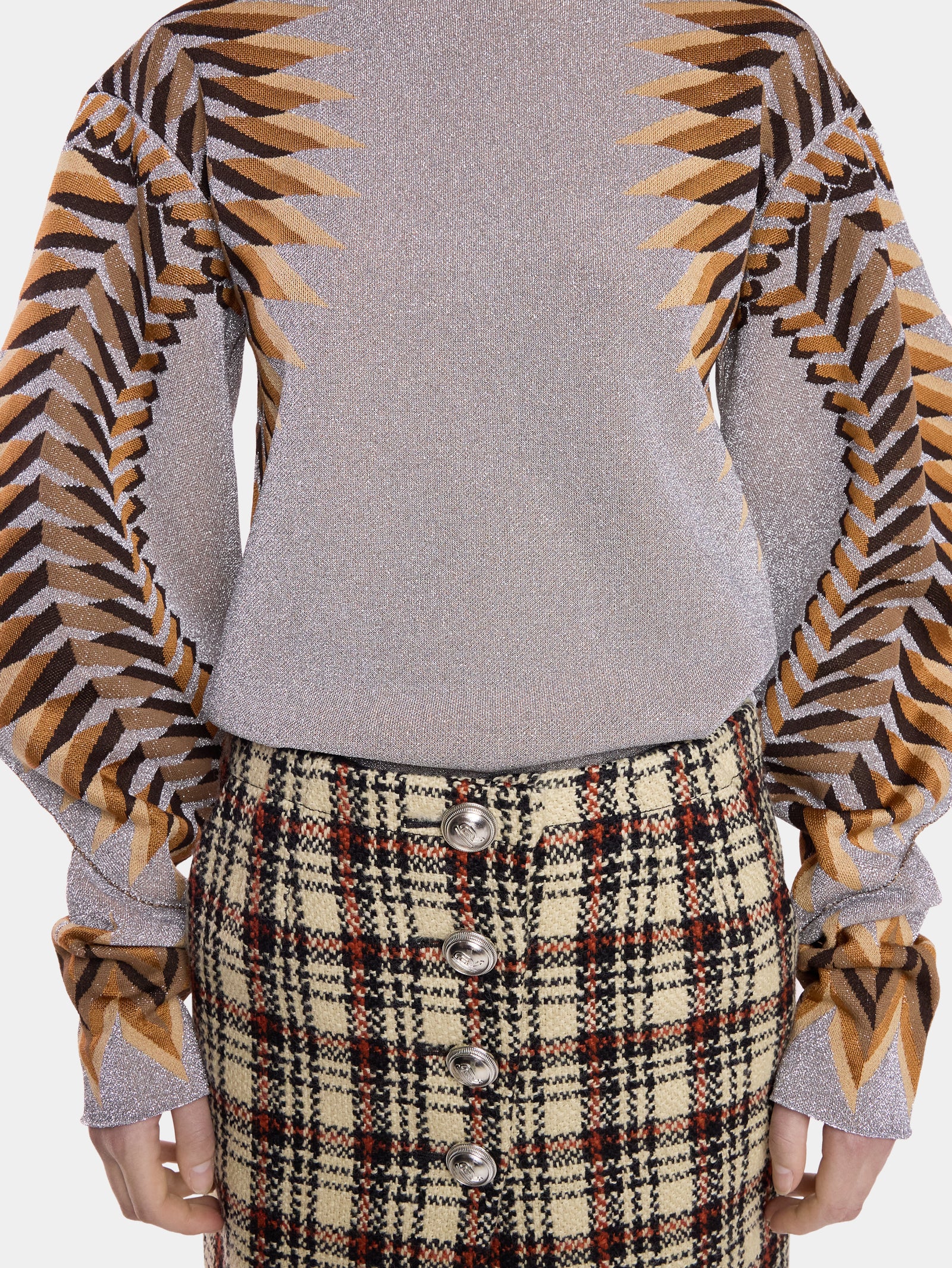PULL MANCHES LONGUES EN JACQUARD LUREX - Image 3