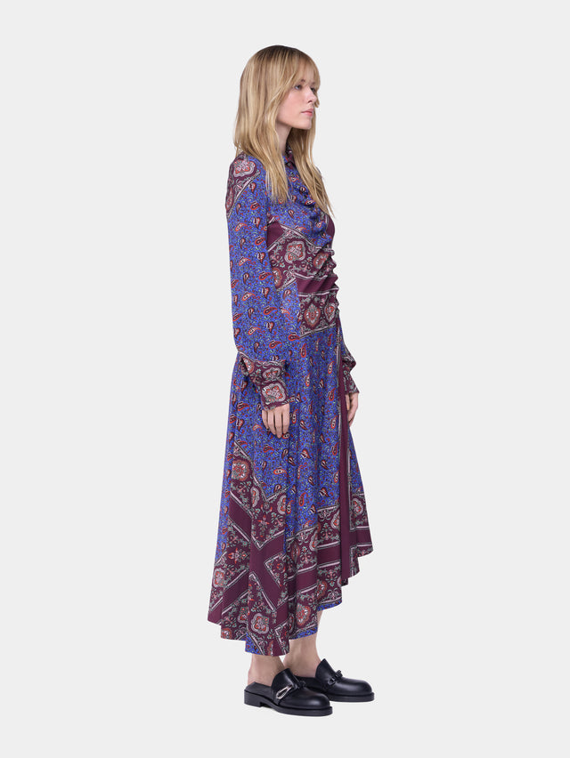 Draped midi dress in printed jersey - Image 2