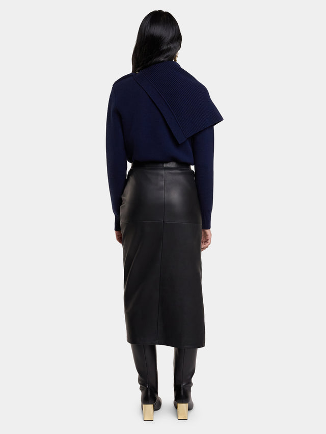 Midi-skirt in lambskin - Image 3