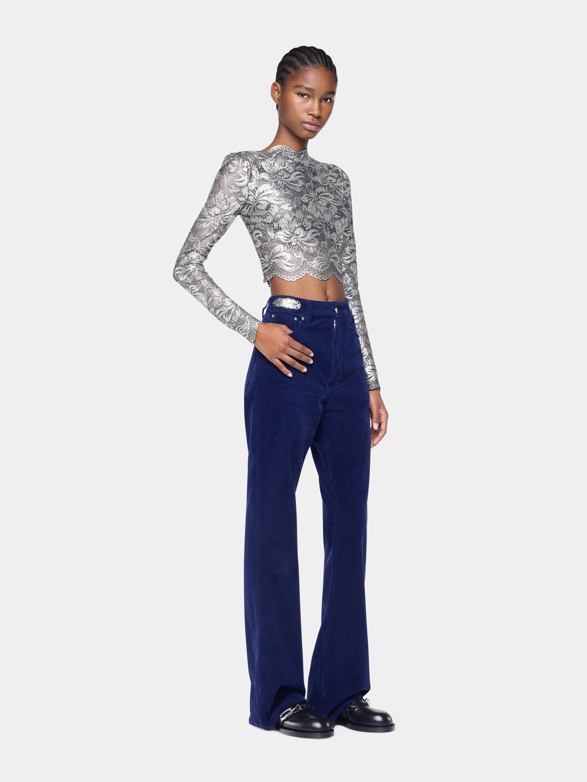 Baggy pants in velvet with 3969 discs position 3