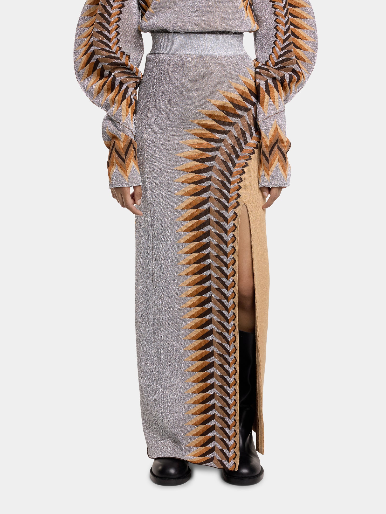 JUPE LONGUE EN JACQUARD LUREX - Image 3