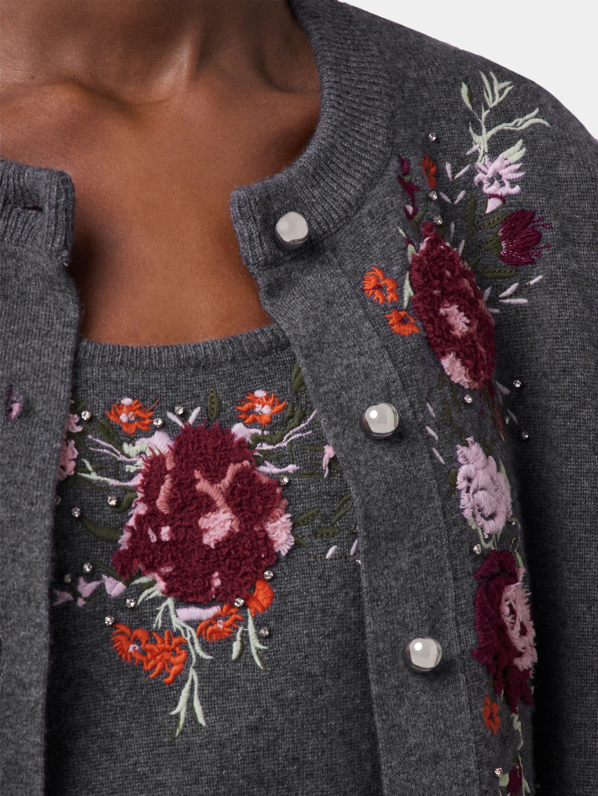 GREY CARDIGAN IN WOOL AND CASHMERE position 7