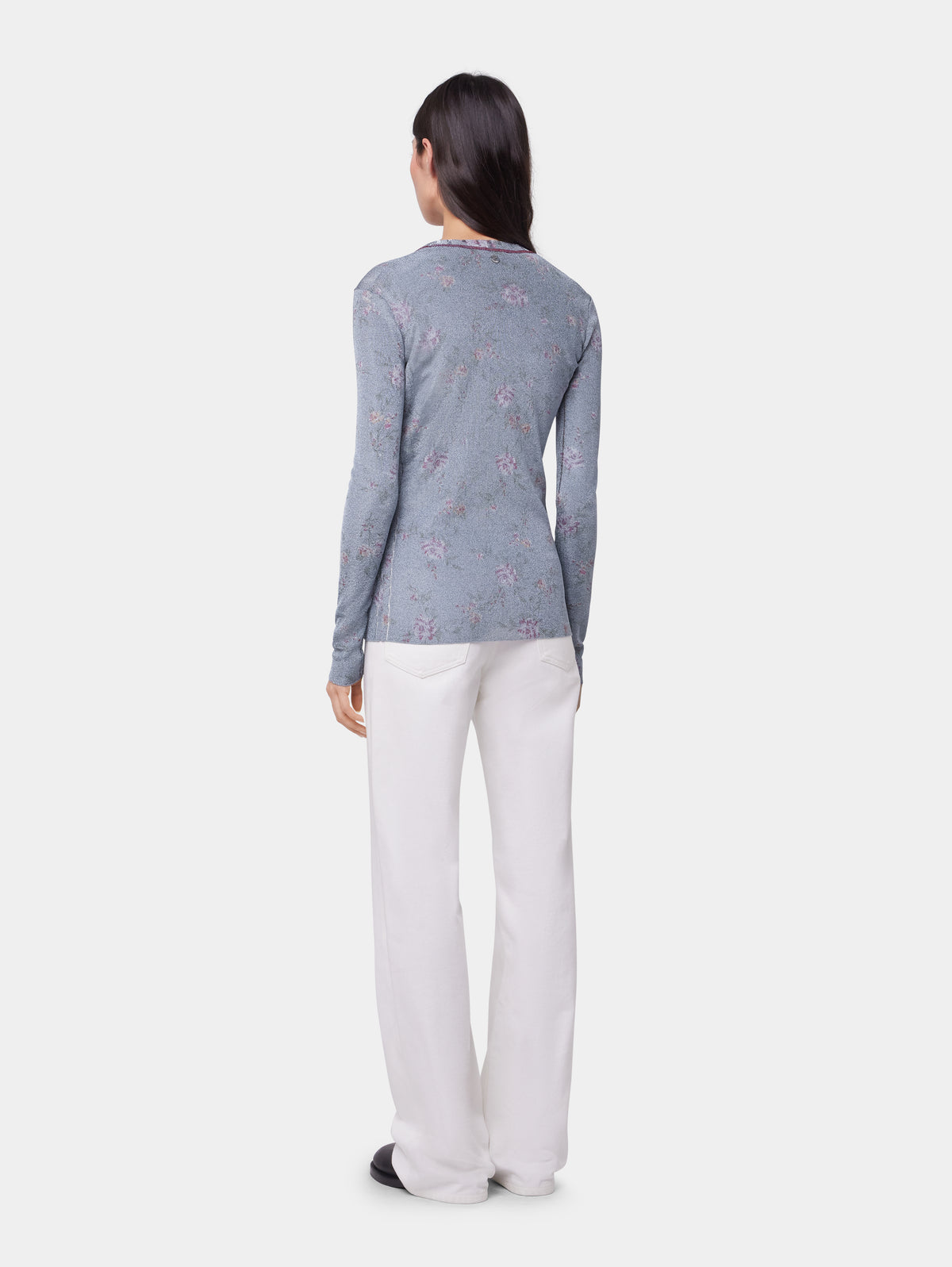 BLUE LONG-SLEEVED CARDIGAN IN LUREX VISCOSE KNIT position 5