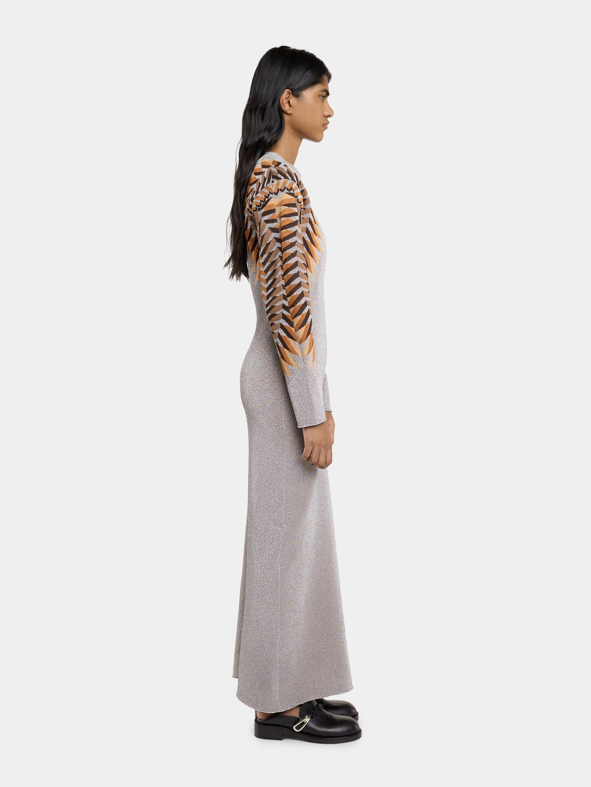 LONG LUREX JACQUARD DRESS - Image 3