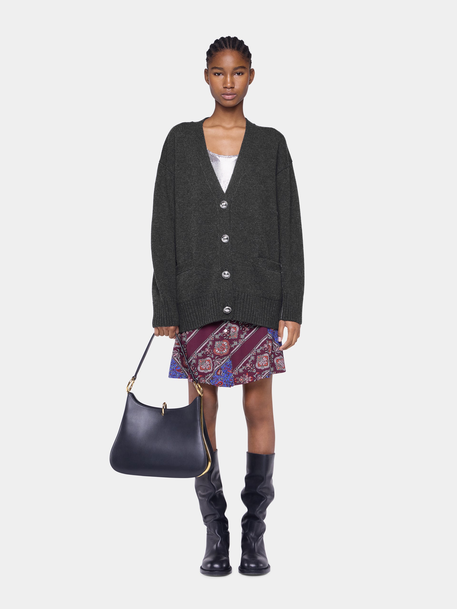 Knitted cardigan in wool and cashmere position 2