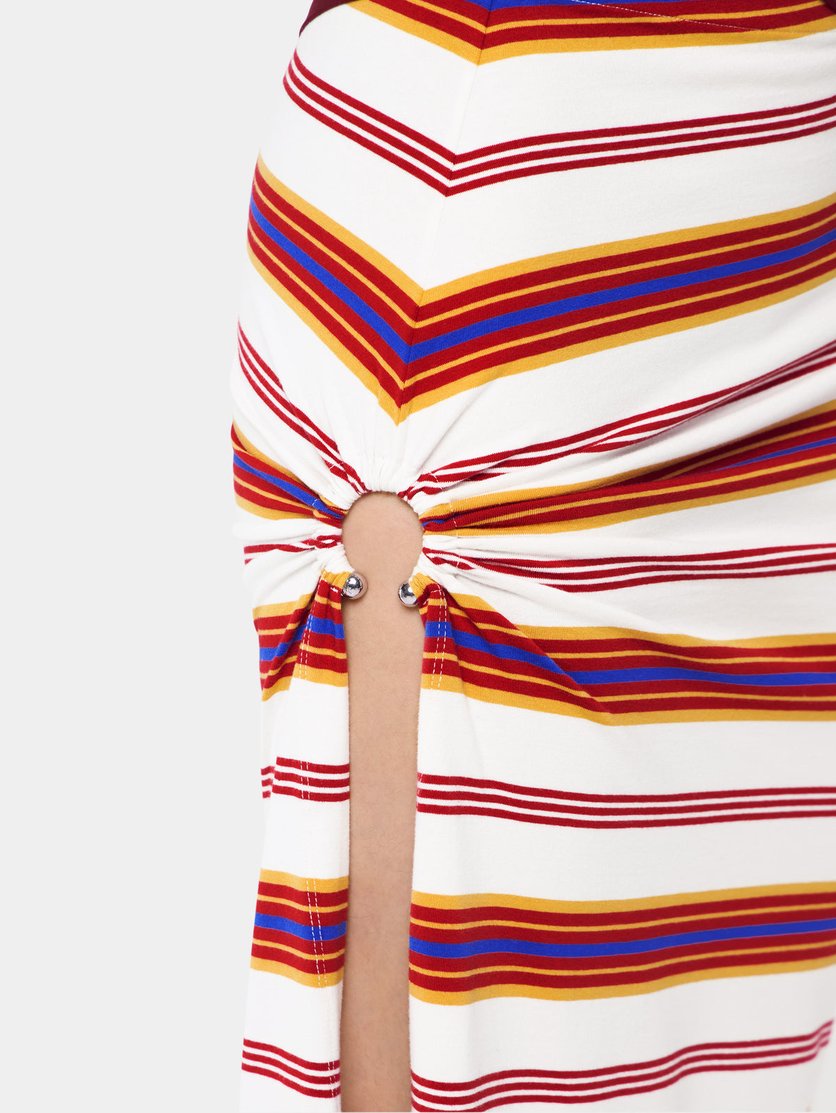 Draped long skirt in jersey position 5
