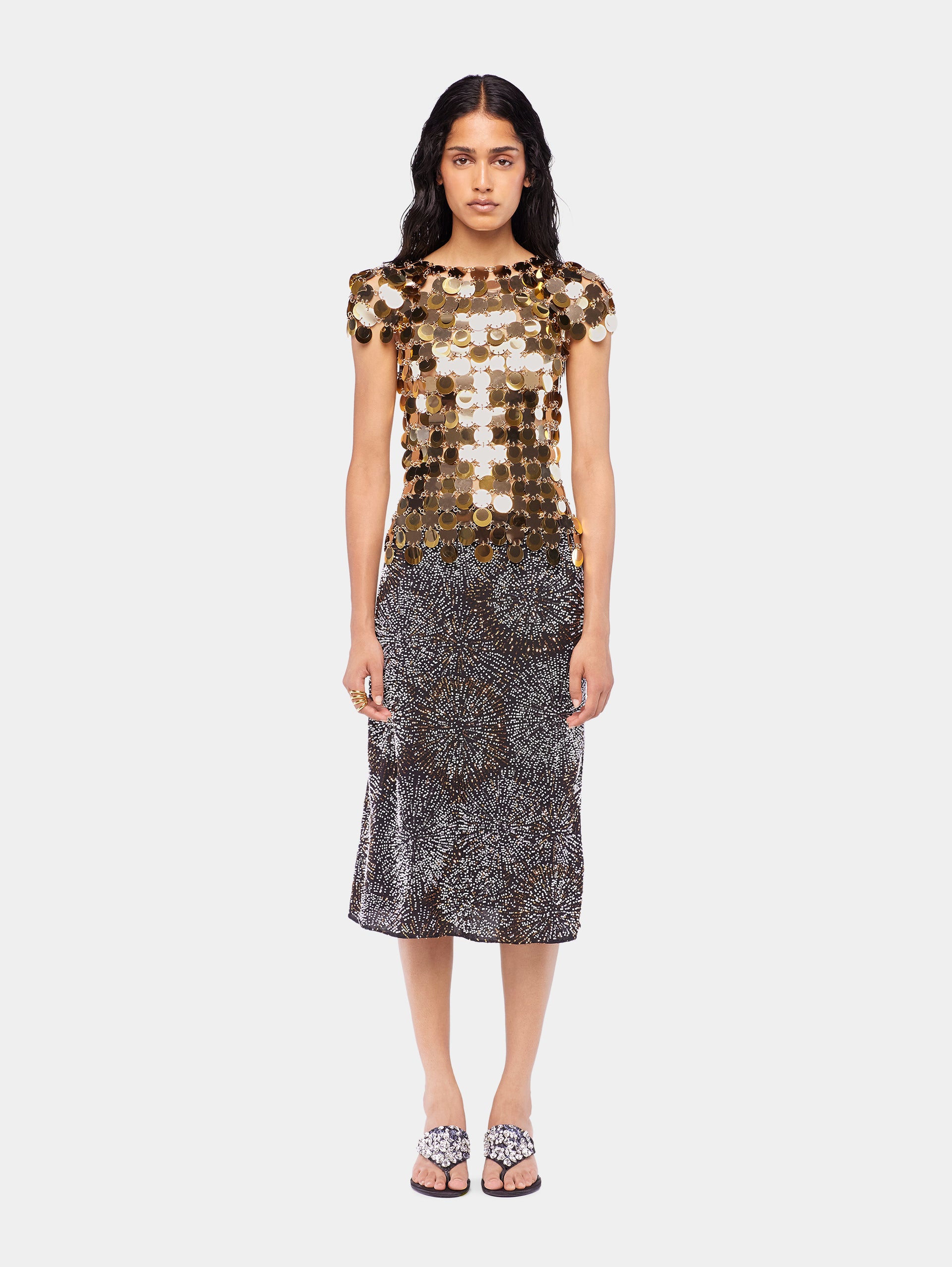 The gold Sparkle disc top position 2