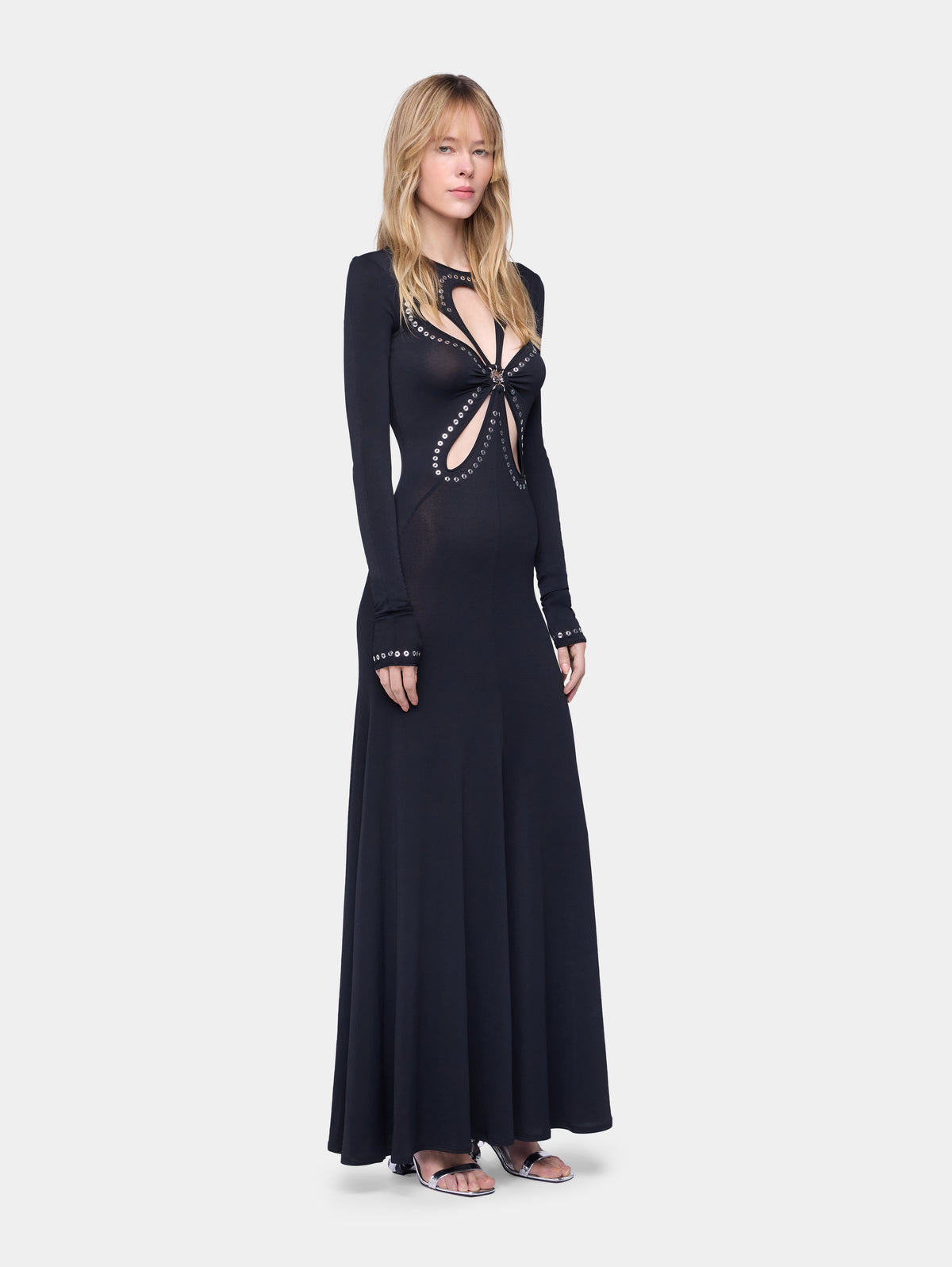 Second-skin long dress in jersey position 2