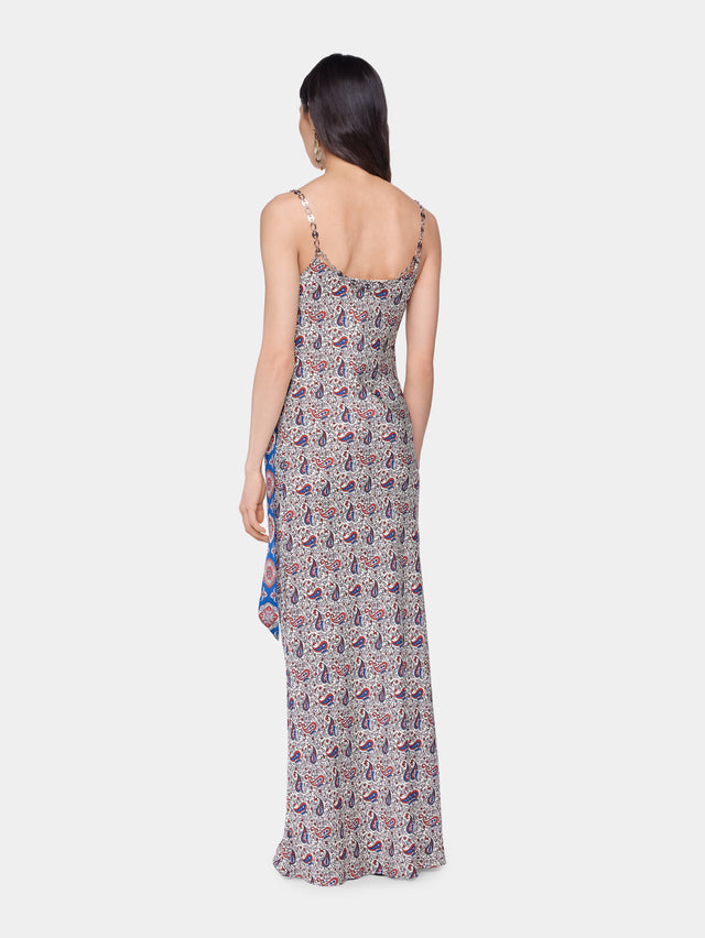 Long dress in printed satin - Image 3