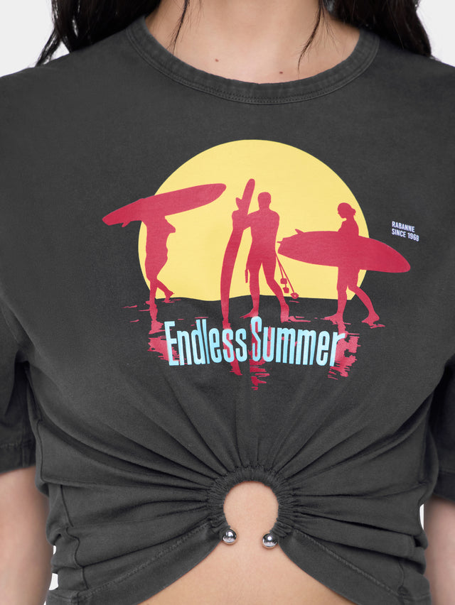 TEE-SHIRT CROPPED IMPRIMé EN COTON - Image 3