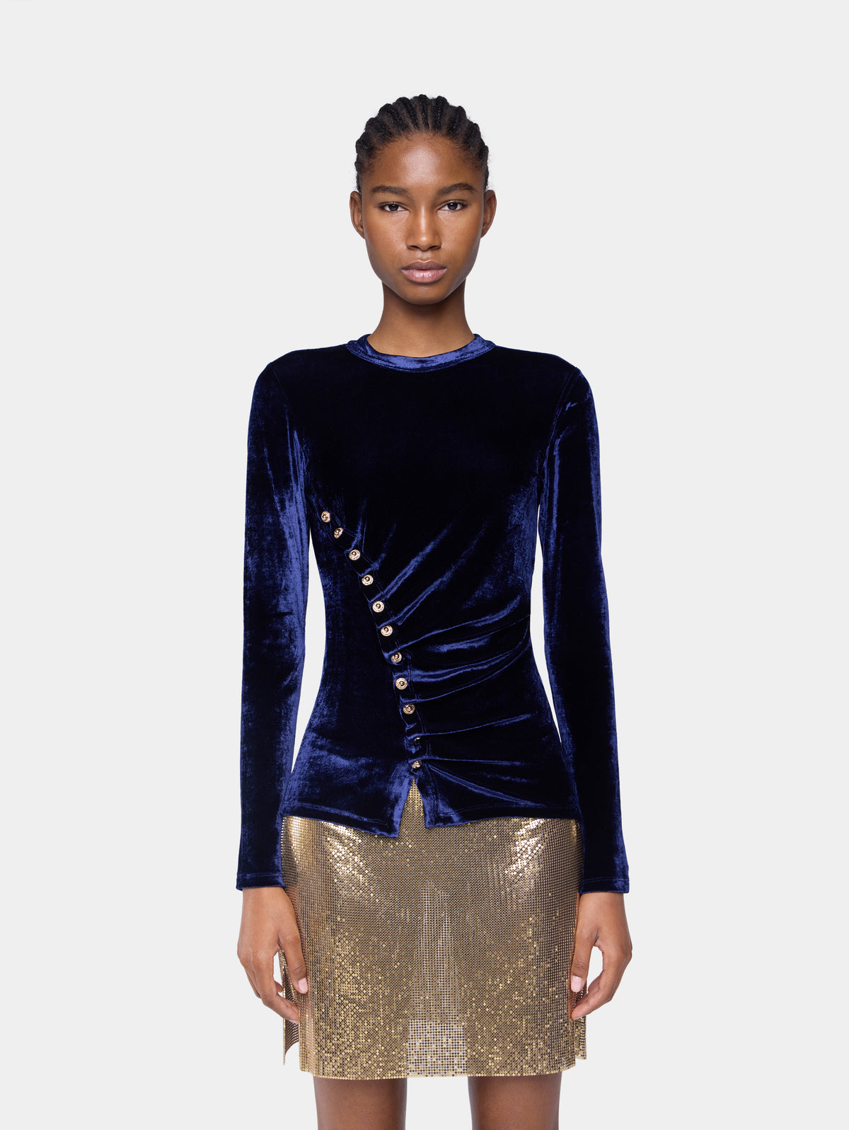 Draped top in velvet position 2