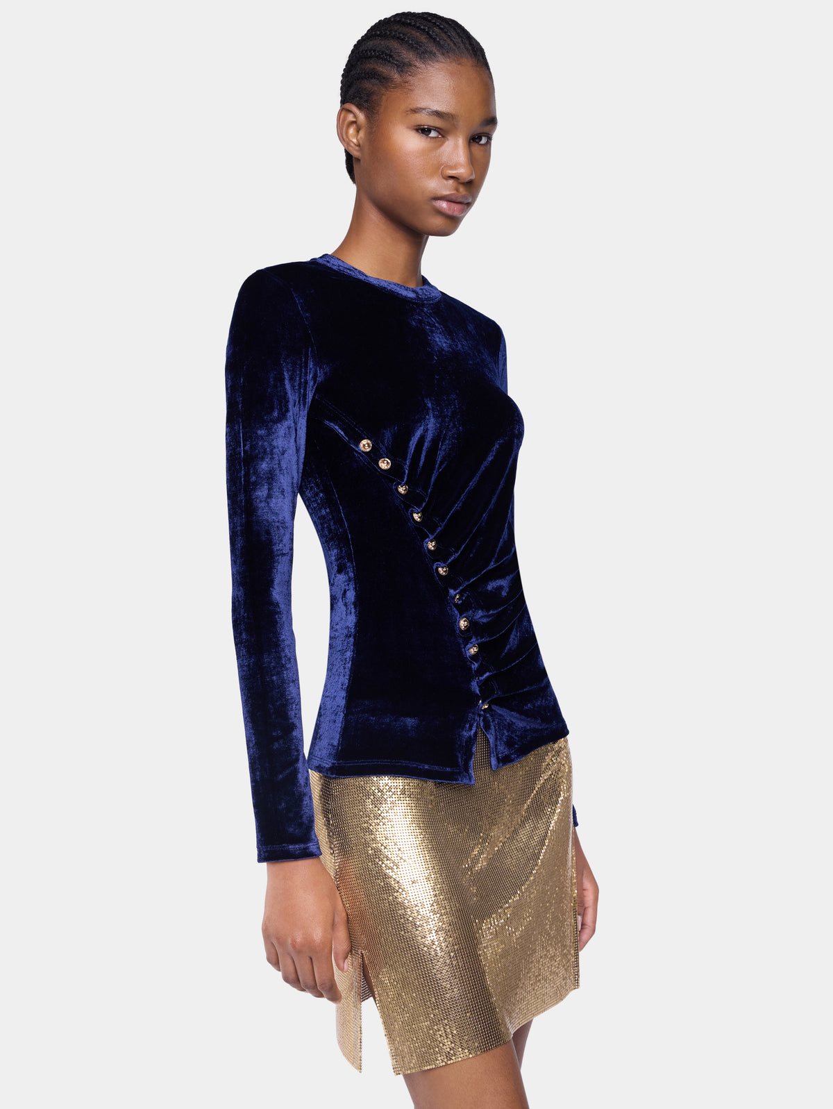Draped top in velvet position 3