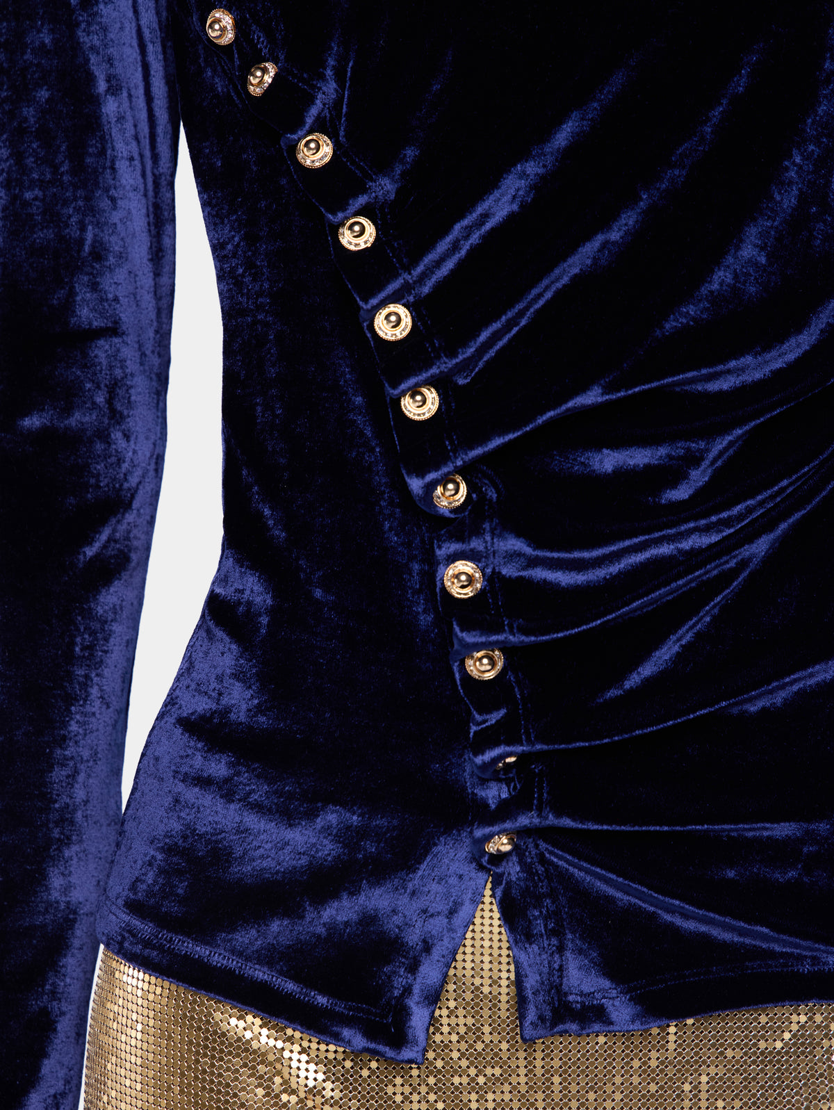 Draped top in velvet position 4