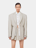 BEIGE BLAZER IN MOTTLED WOOL position 1