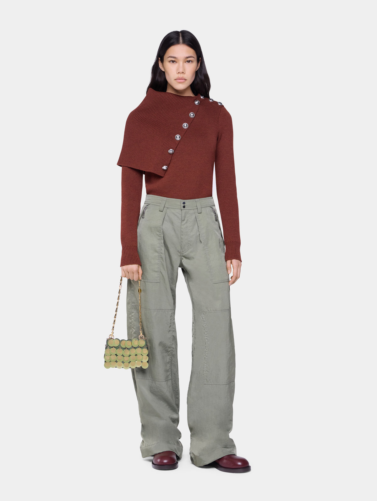 Rust sweater in wool position 2