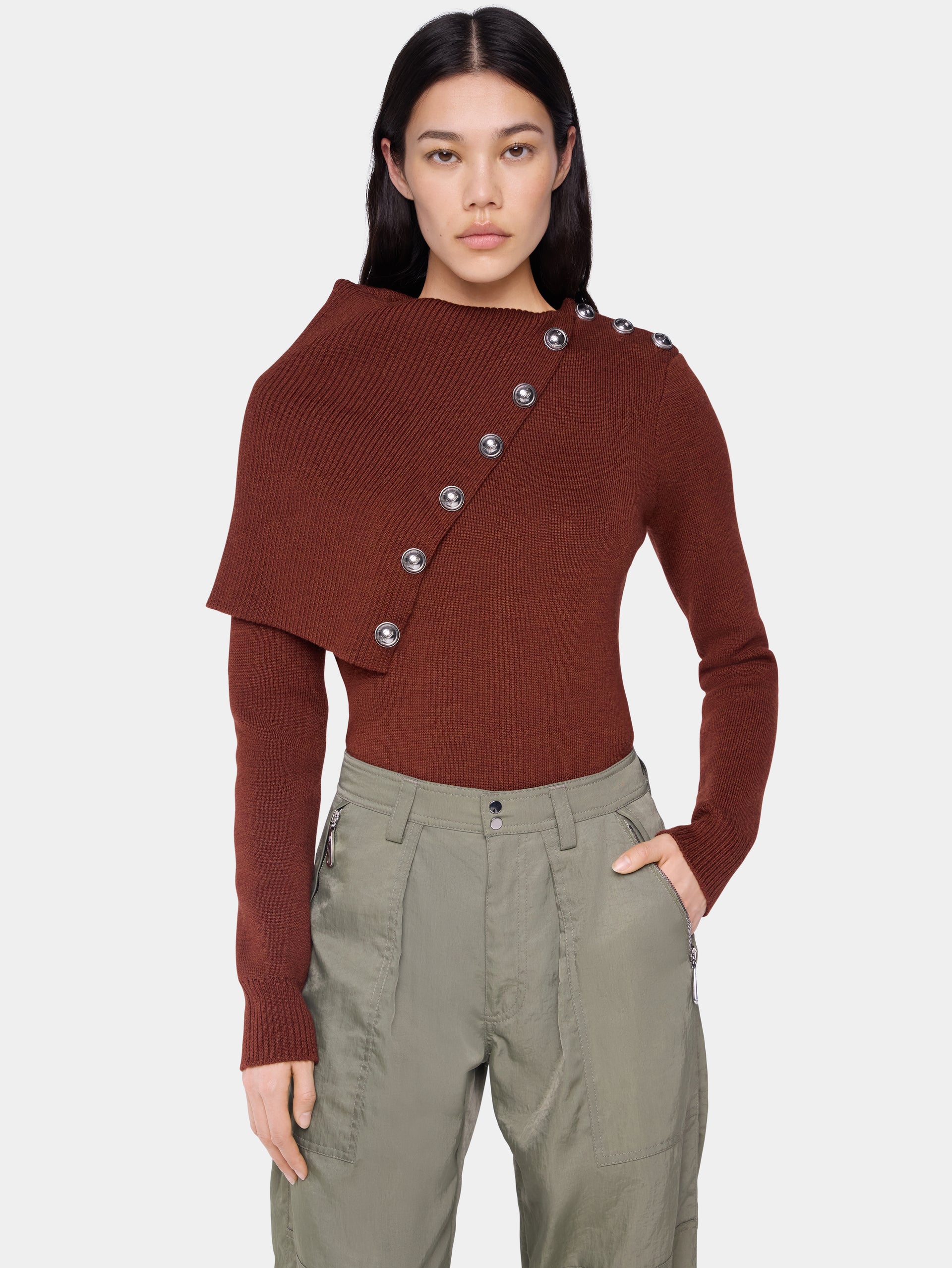 Rust sweater in wool position 5