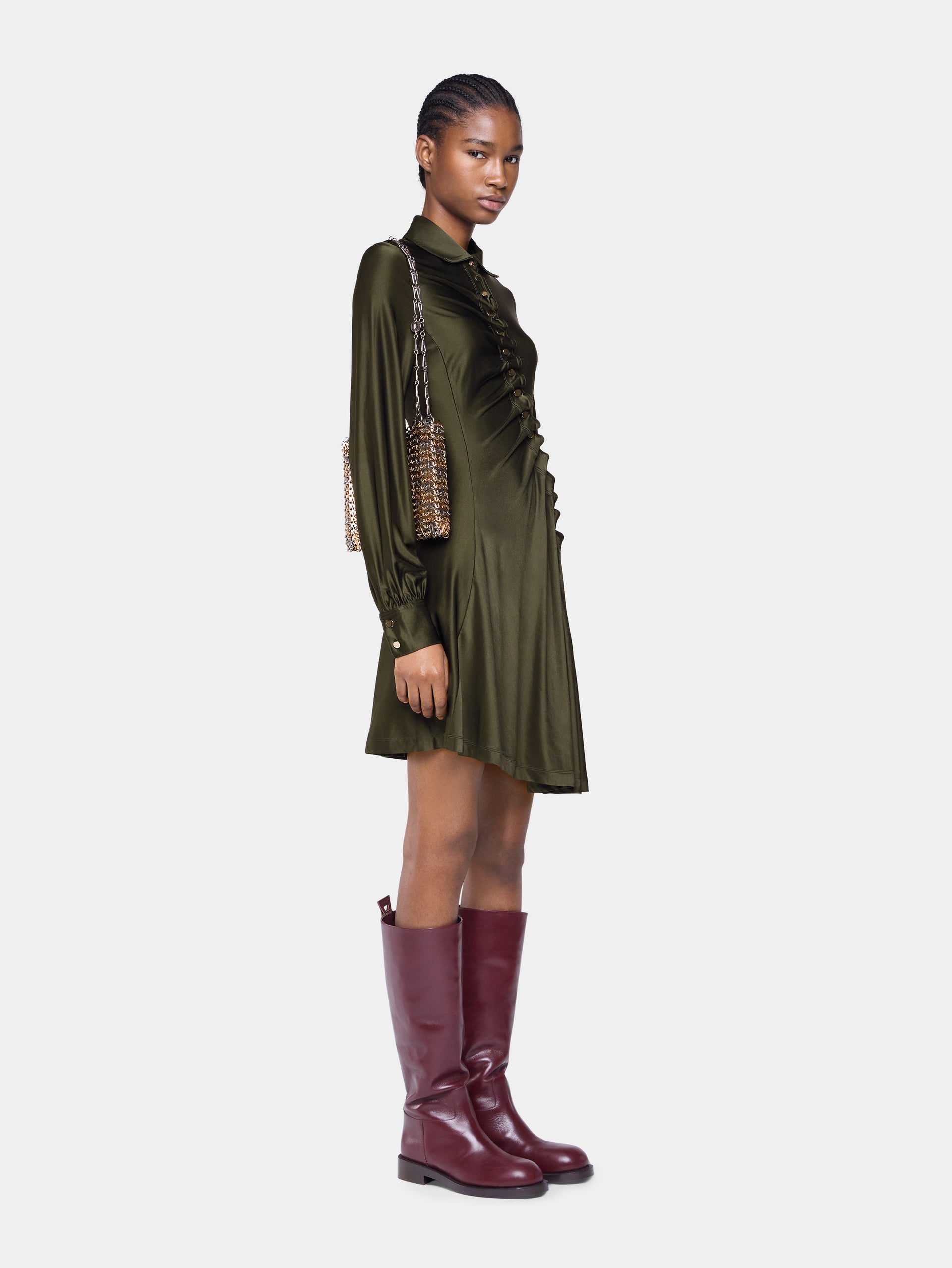 Draped mini dress in jersey position 3