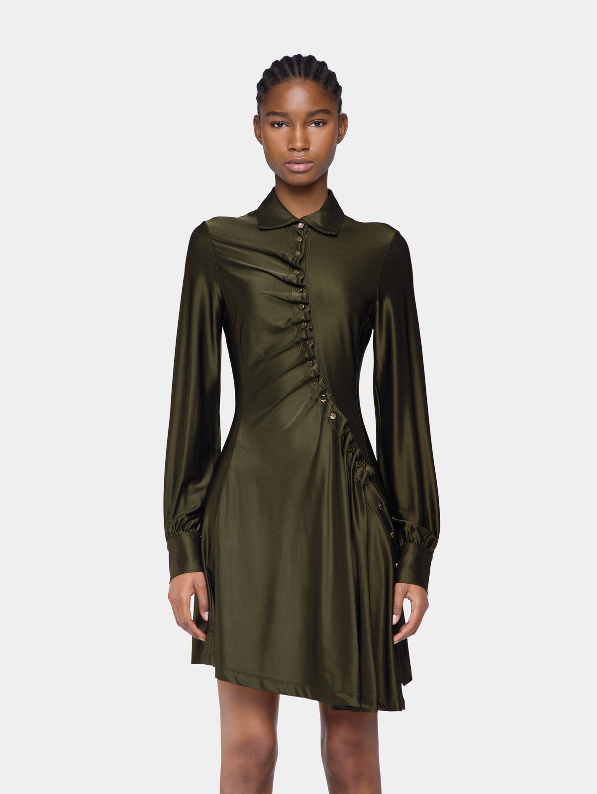 Draped mini dress in jersey position 2