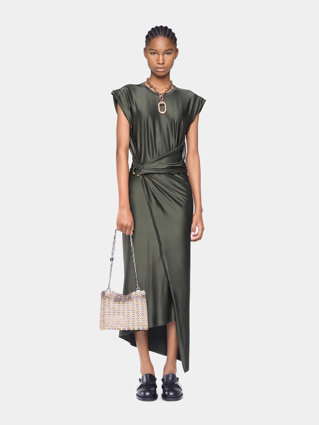 Draped long dress in jersey - Image 1