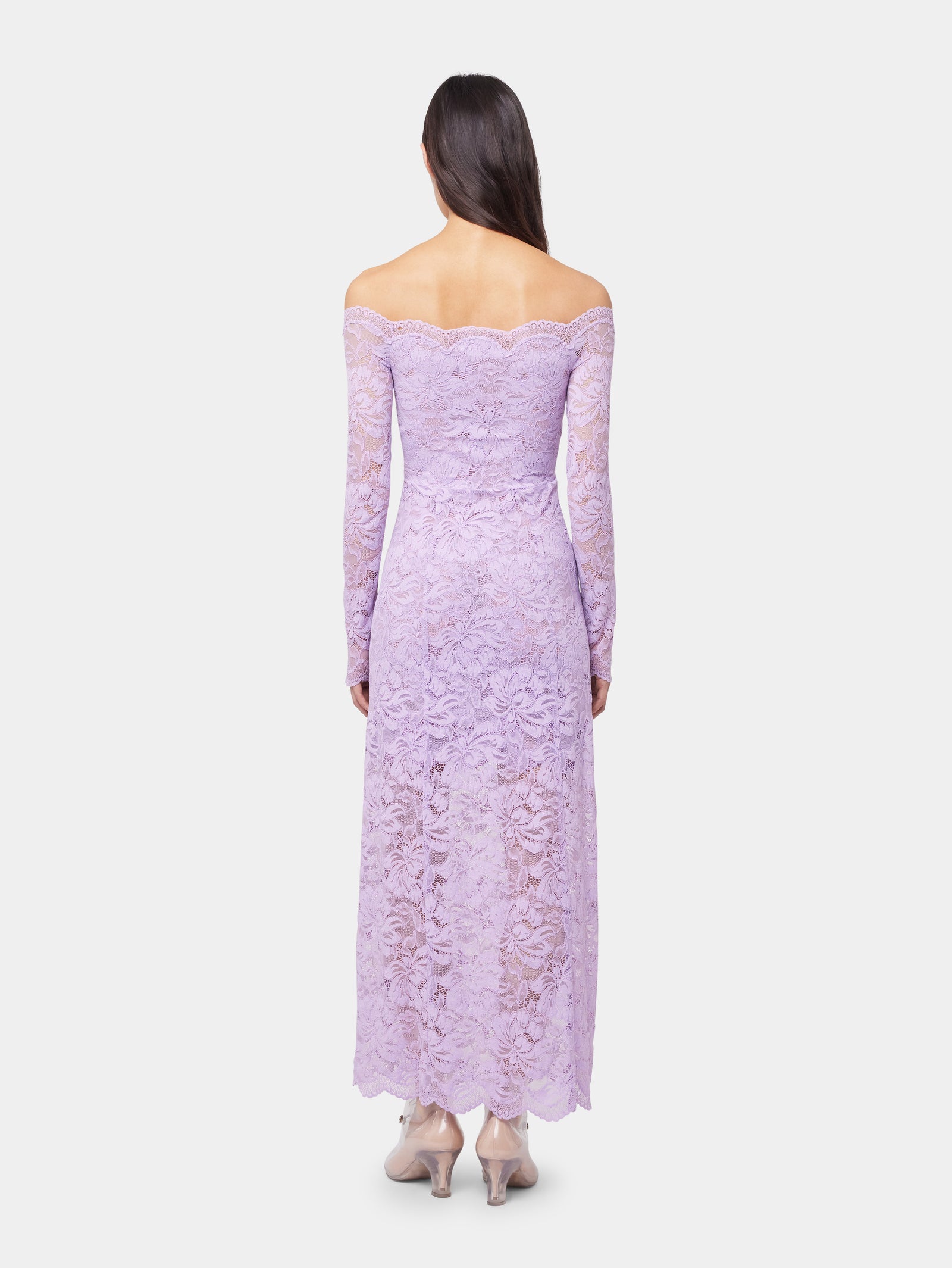 LAVENDER LONG DRESS IN LACE position 3 - Image 3