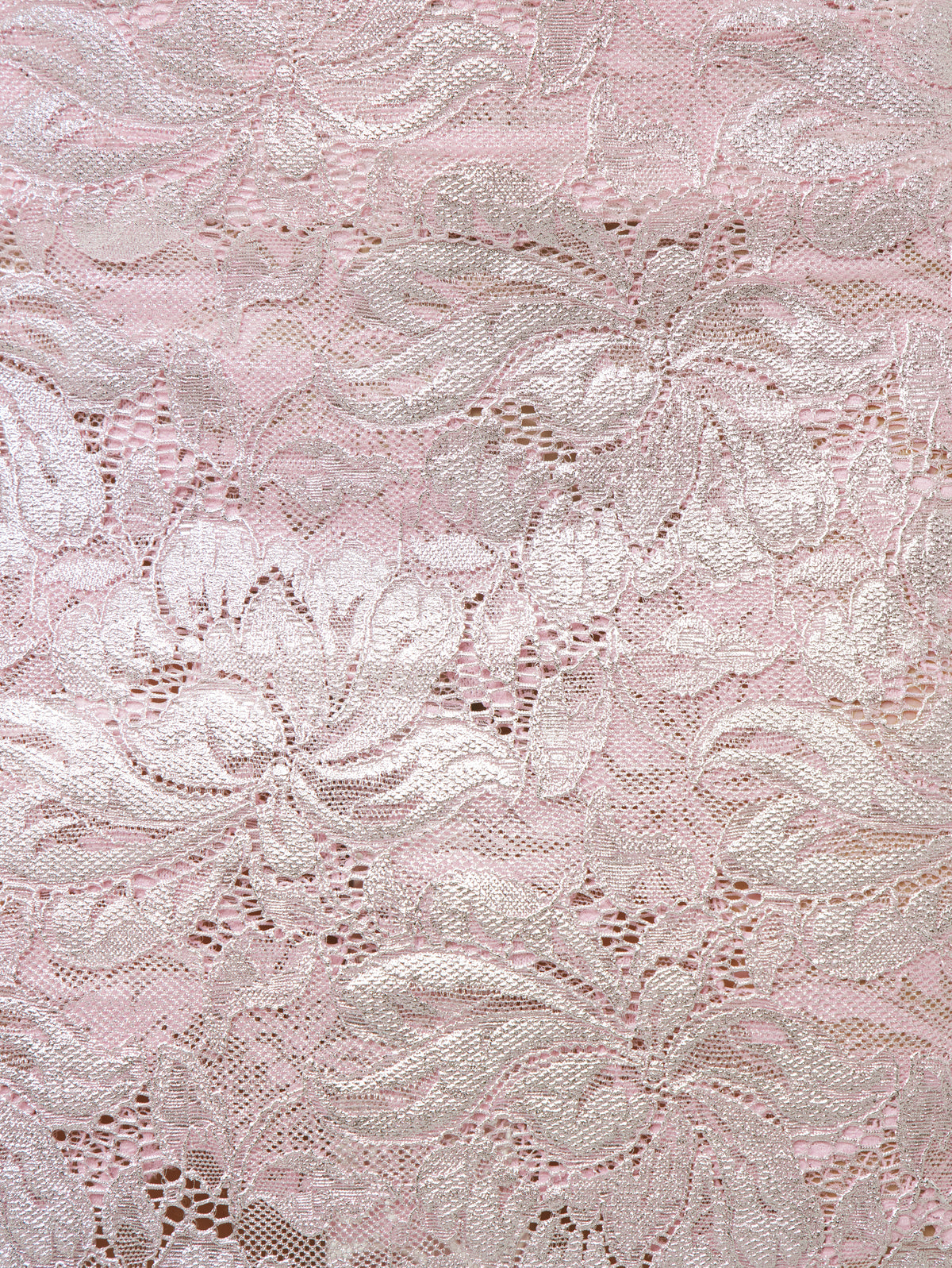 LIGHT PINK LONG SKIRT IN LACE WITH SILVER INDUCTION position 7