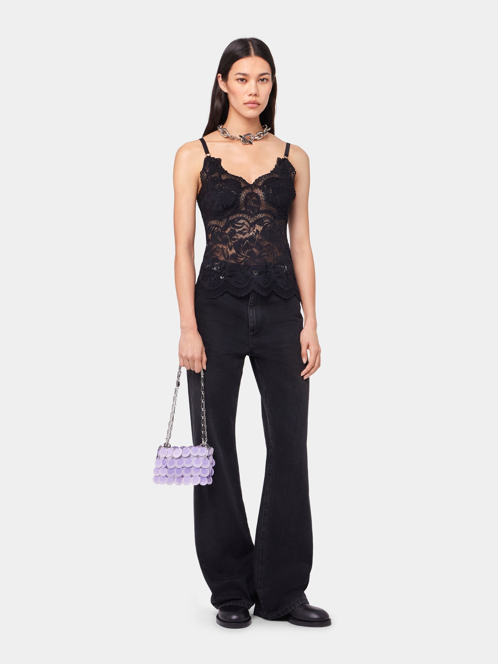 Black tank top in lace position 2 - Image 2