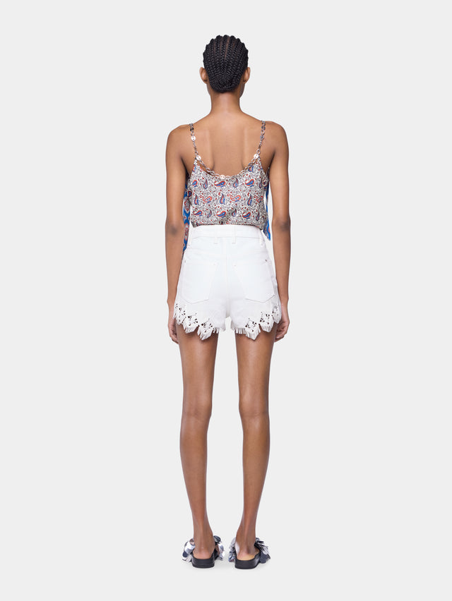 Tank top in printed satin - Image 3