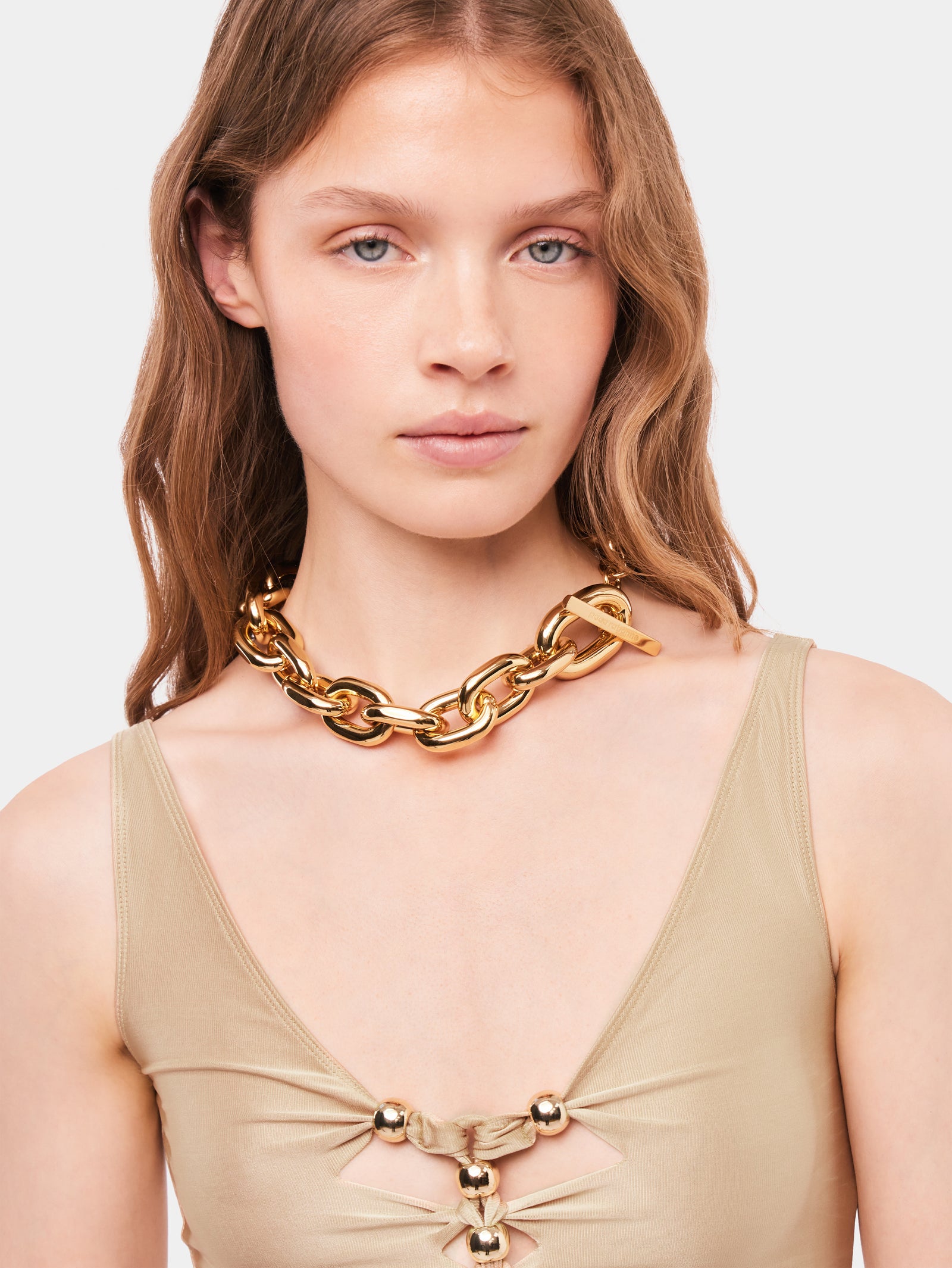 Gold XL Link necklace position 2 - Image 2