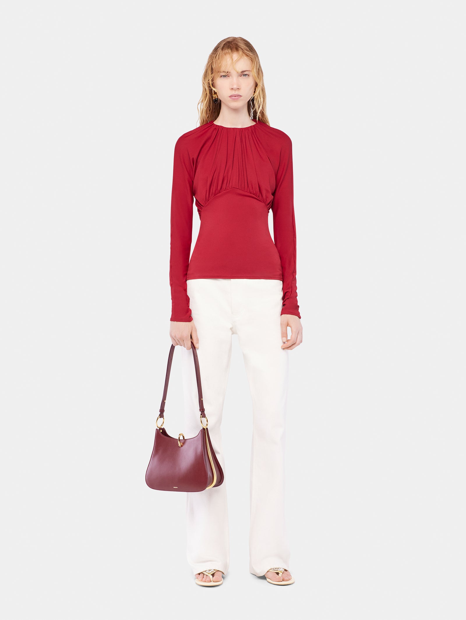 Jersey top with ruched details position 2 - Image 2