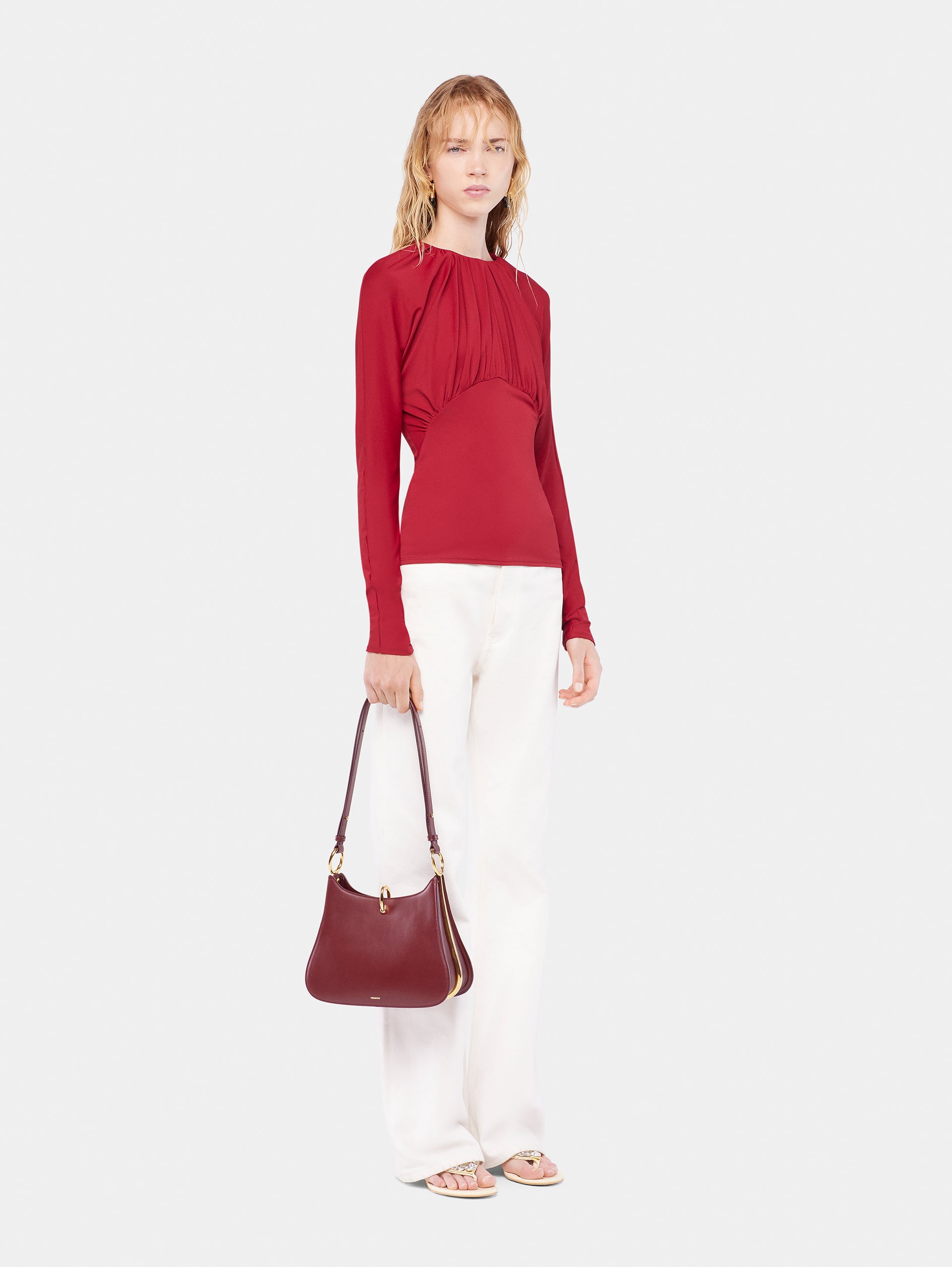 Jersey top with ruched details position 3