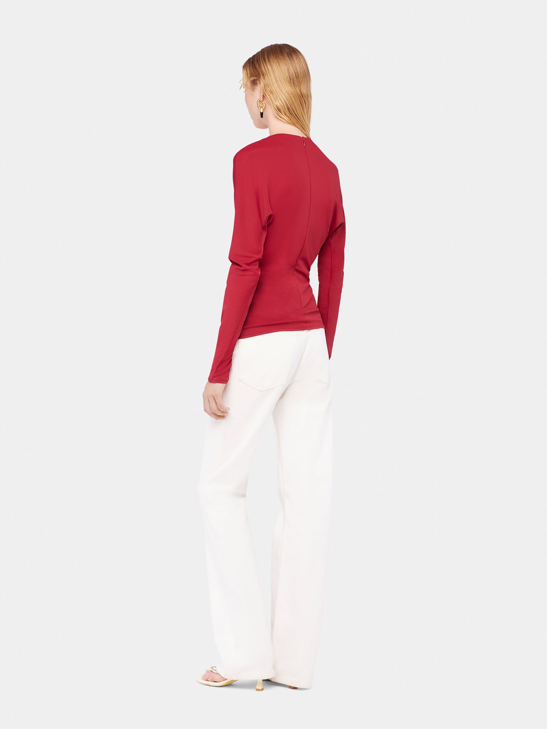 Jersey top with ruched details position 4