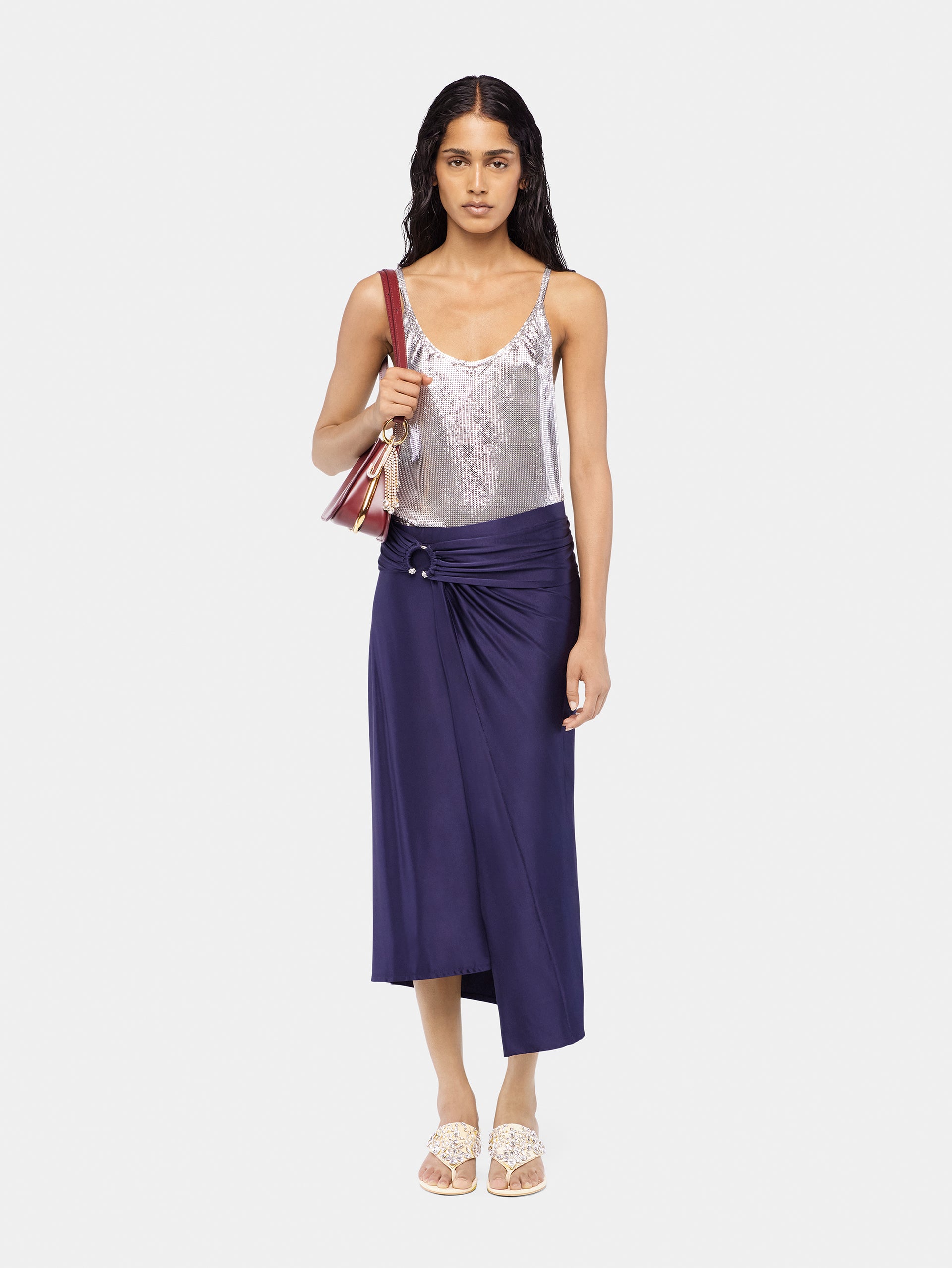 Silver tank top in mesh position 2