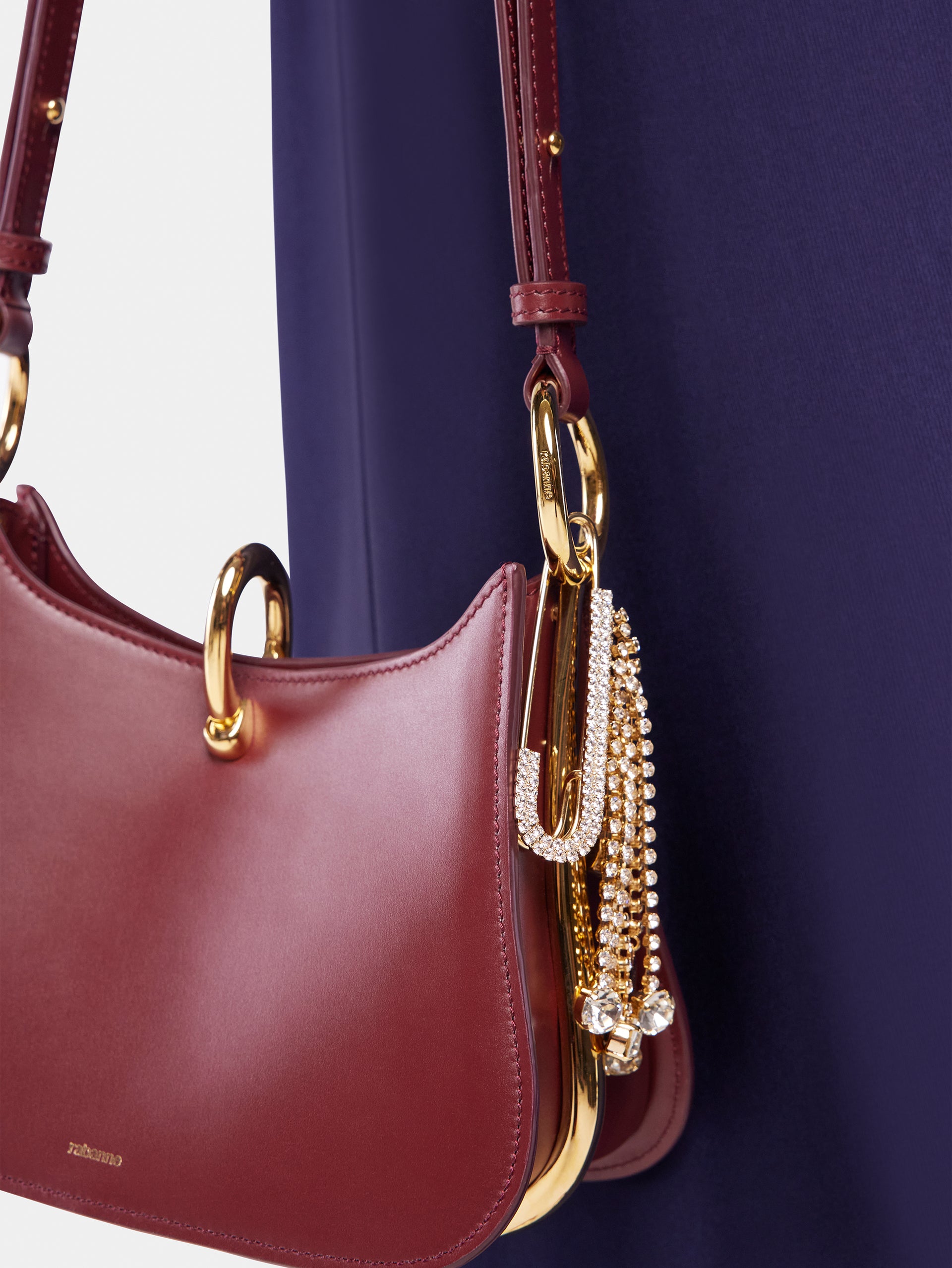 Small Ring leather bag burgundy position 7