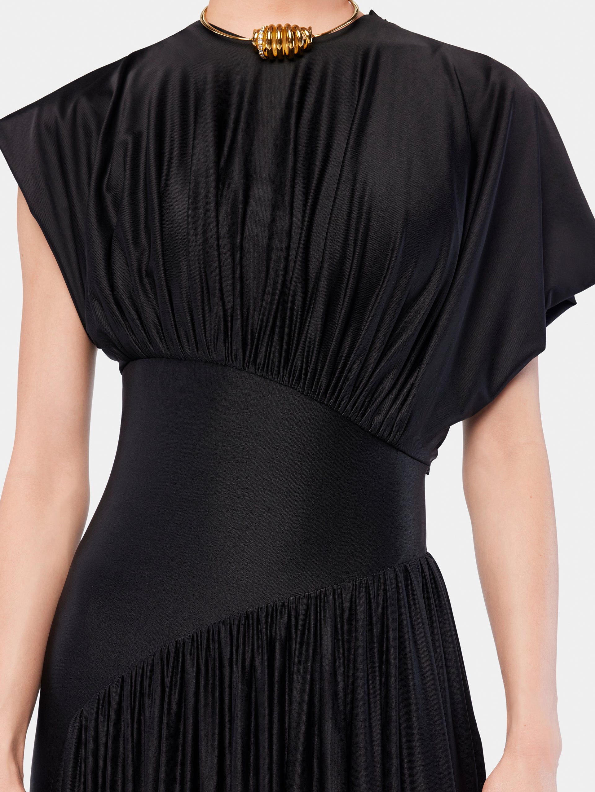 Long dress with ruched details black position 5