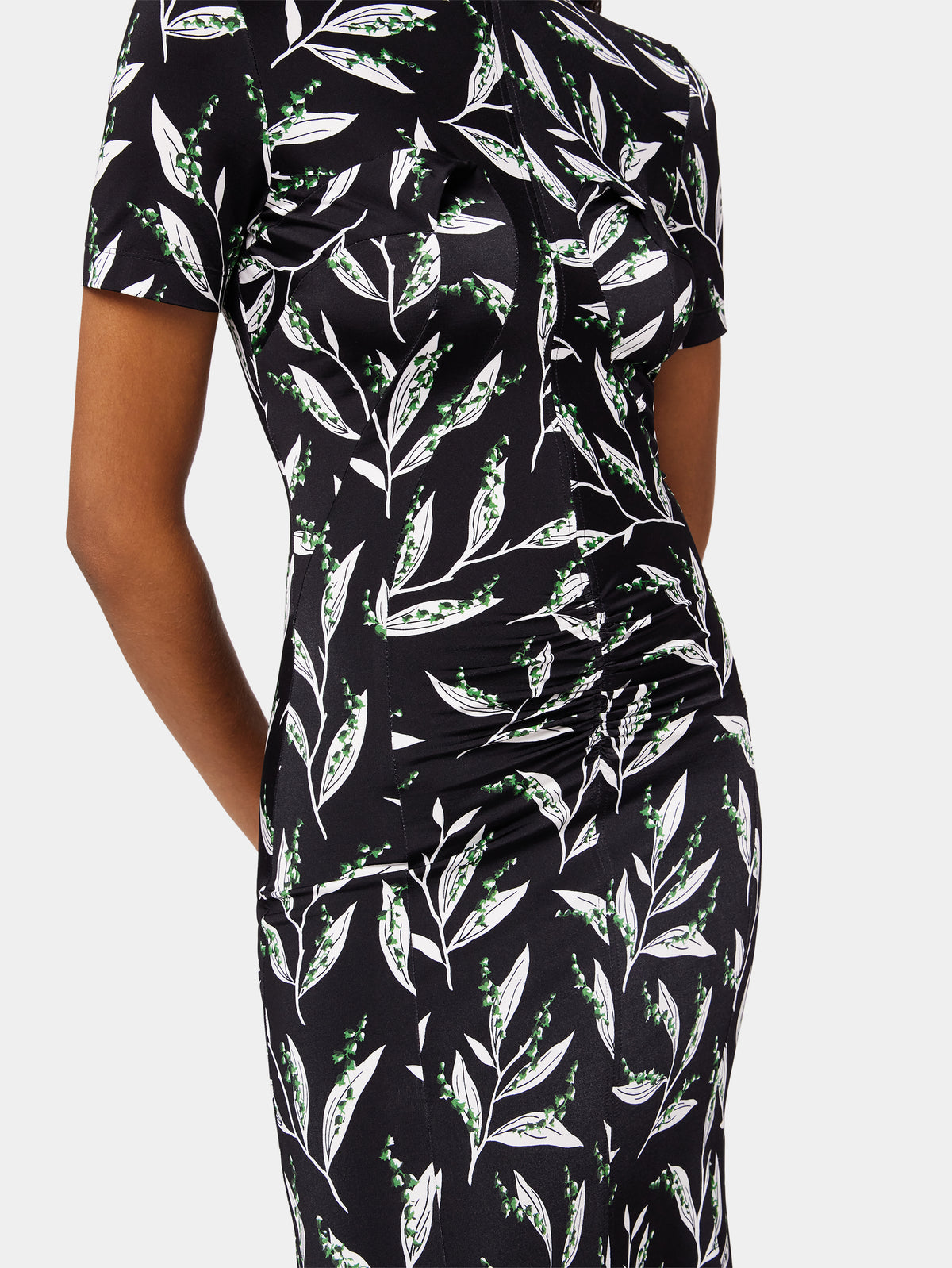 Long black printed dress