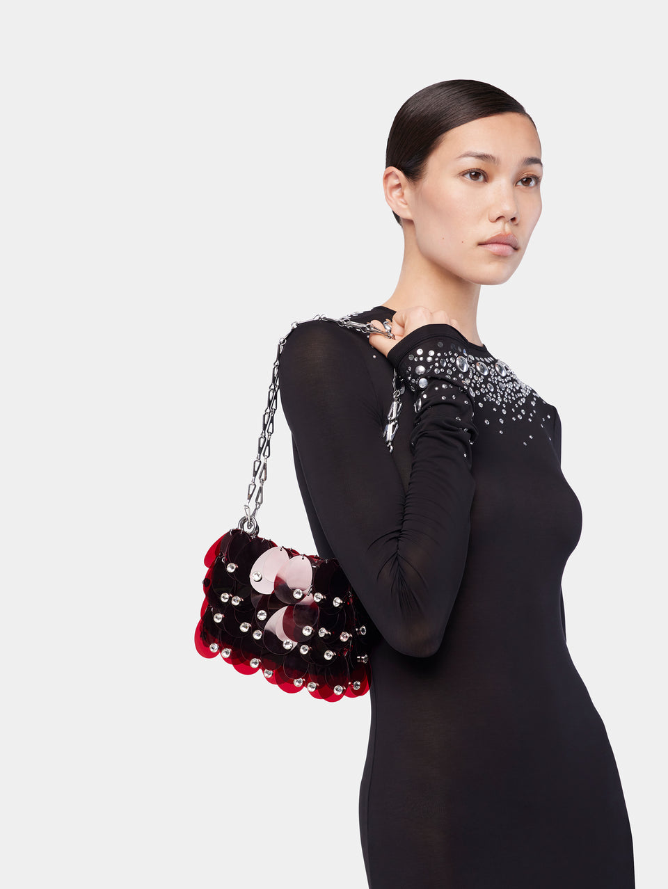 Sparkle bag burgundy position 2 - Image 2