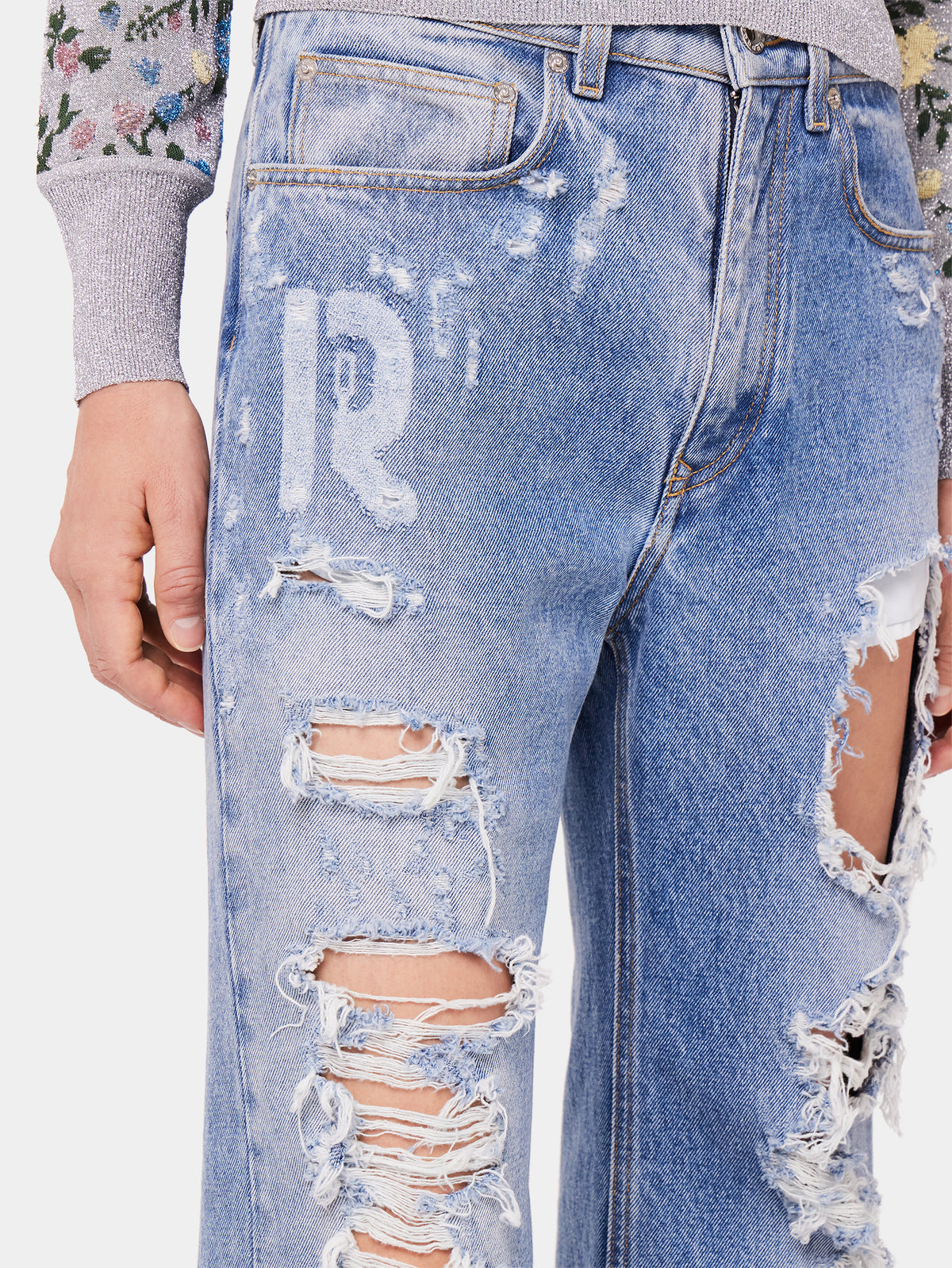 Distressed high-rise wide-leg jeans - Image 3