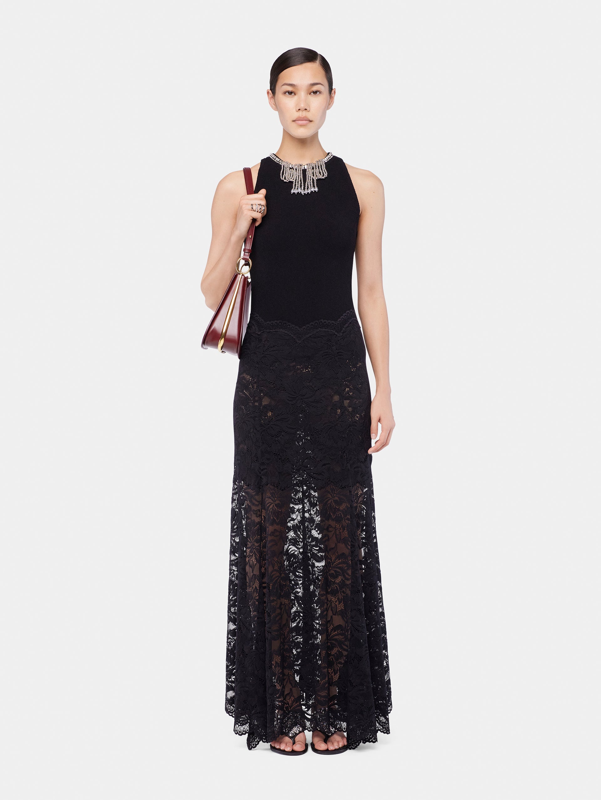 Embroidered knit top position 2