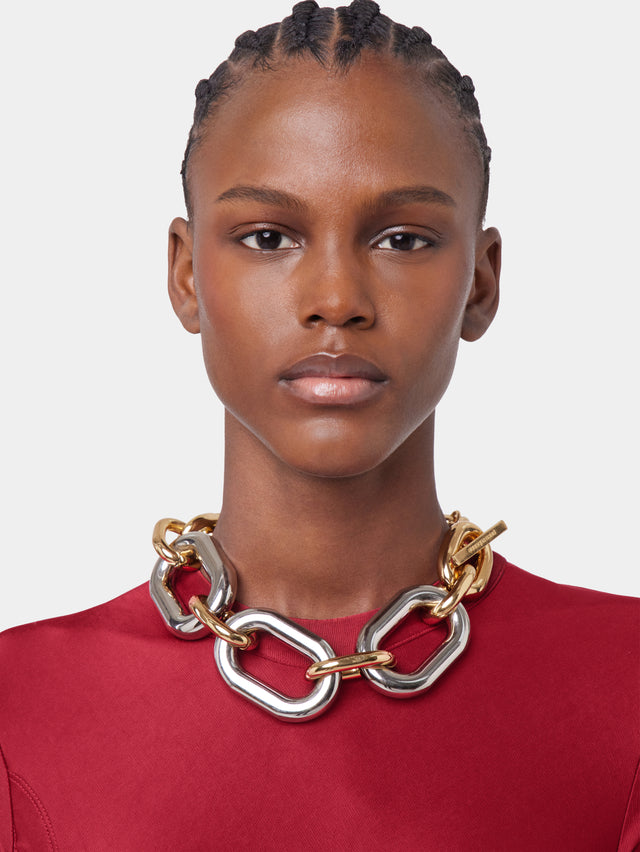 Gold and silver oversized XL link necklace - Image 2