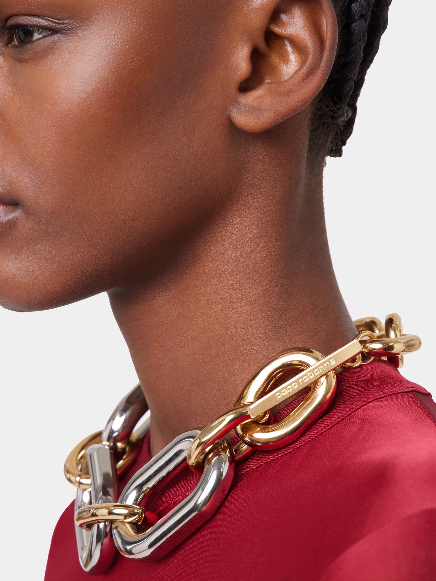Gold and silver oversized XL link necklace