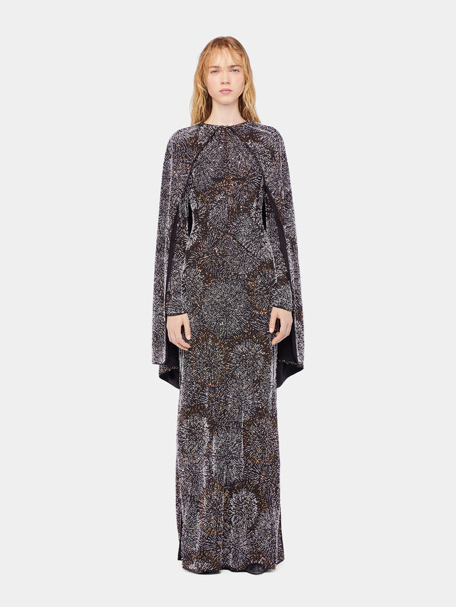 Crepe dress with pearl embroidery - Image 2