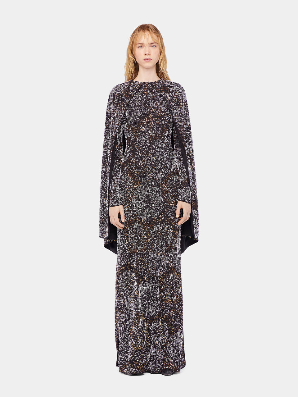 Crepe dress with pearl embroidery - Image 2