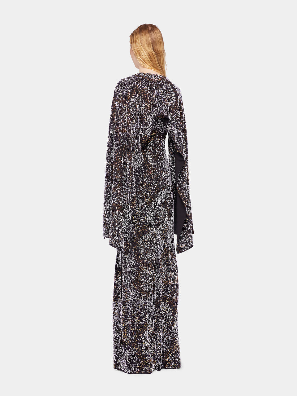 Crepe dress with pearl embroidery - Image 3