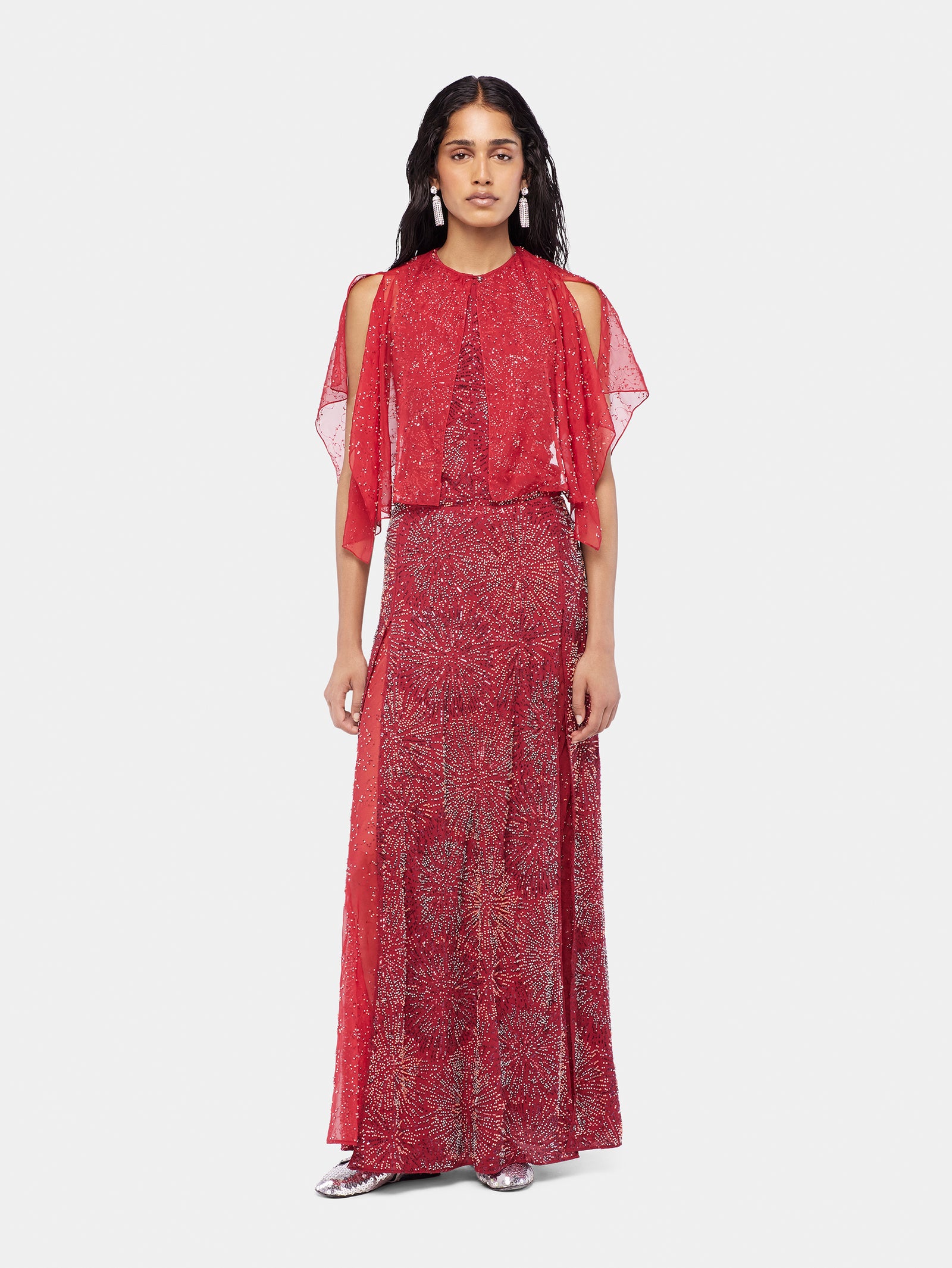 Crepe top with pearl embroidery position 2 - Image 2