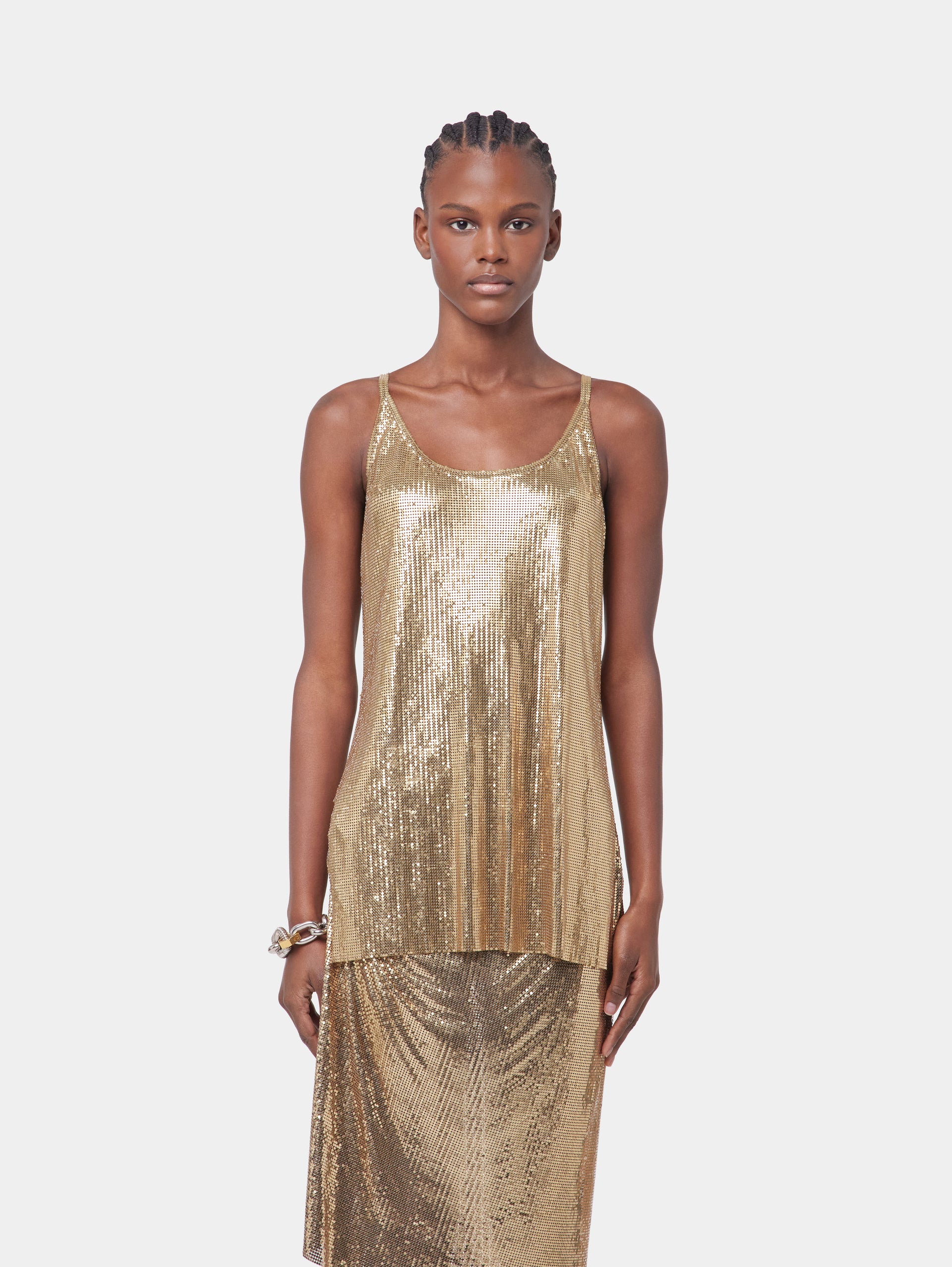 Gold tank top in mesh position 5