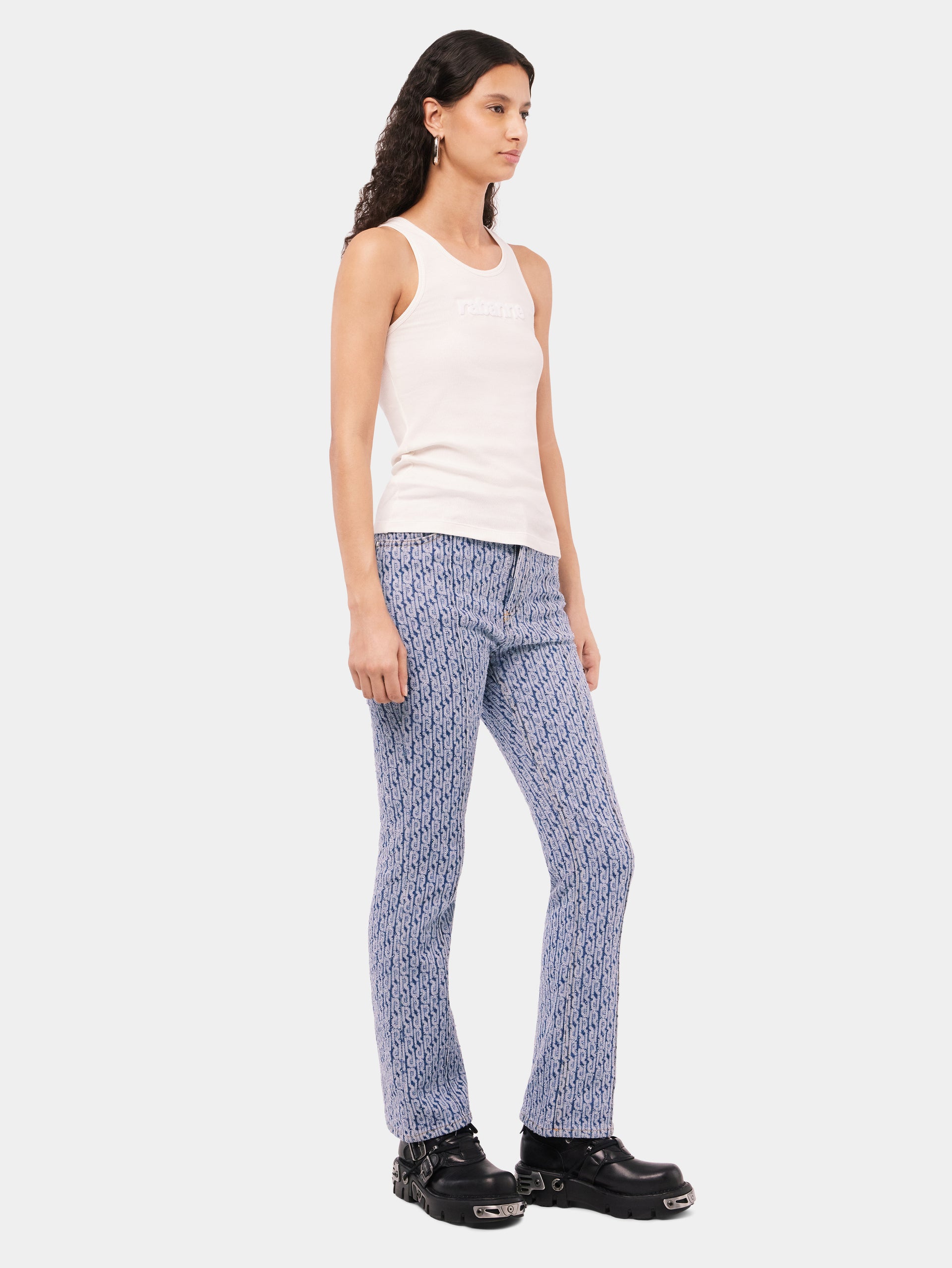 Monogram denim pants