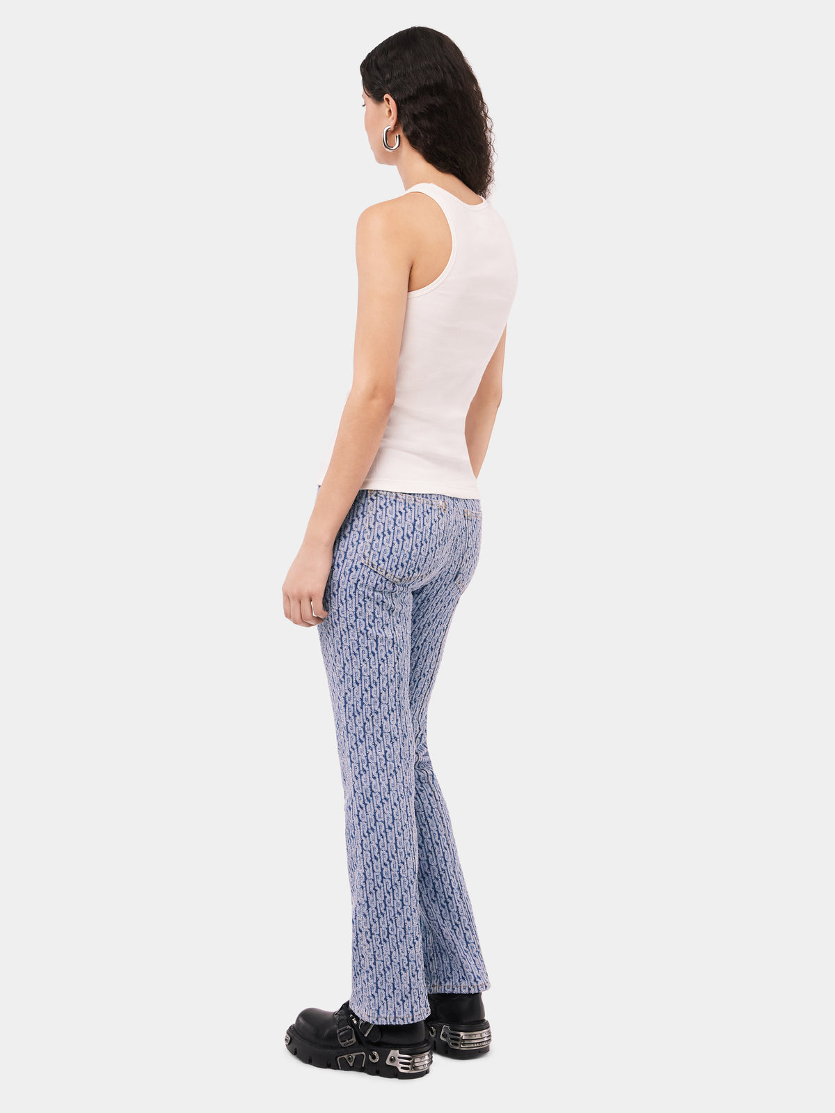 Monogram denim pants