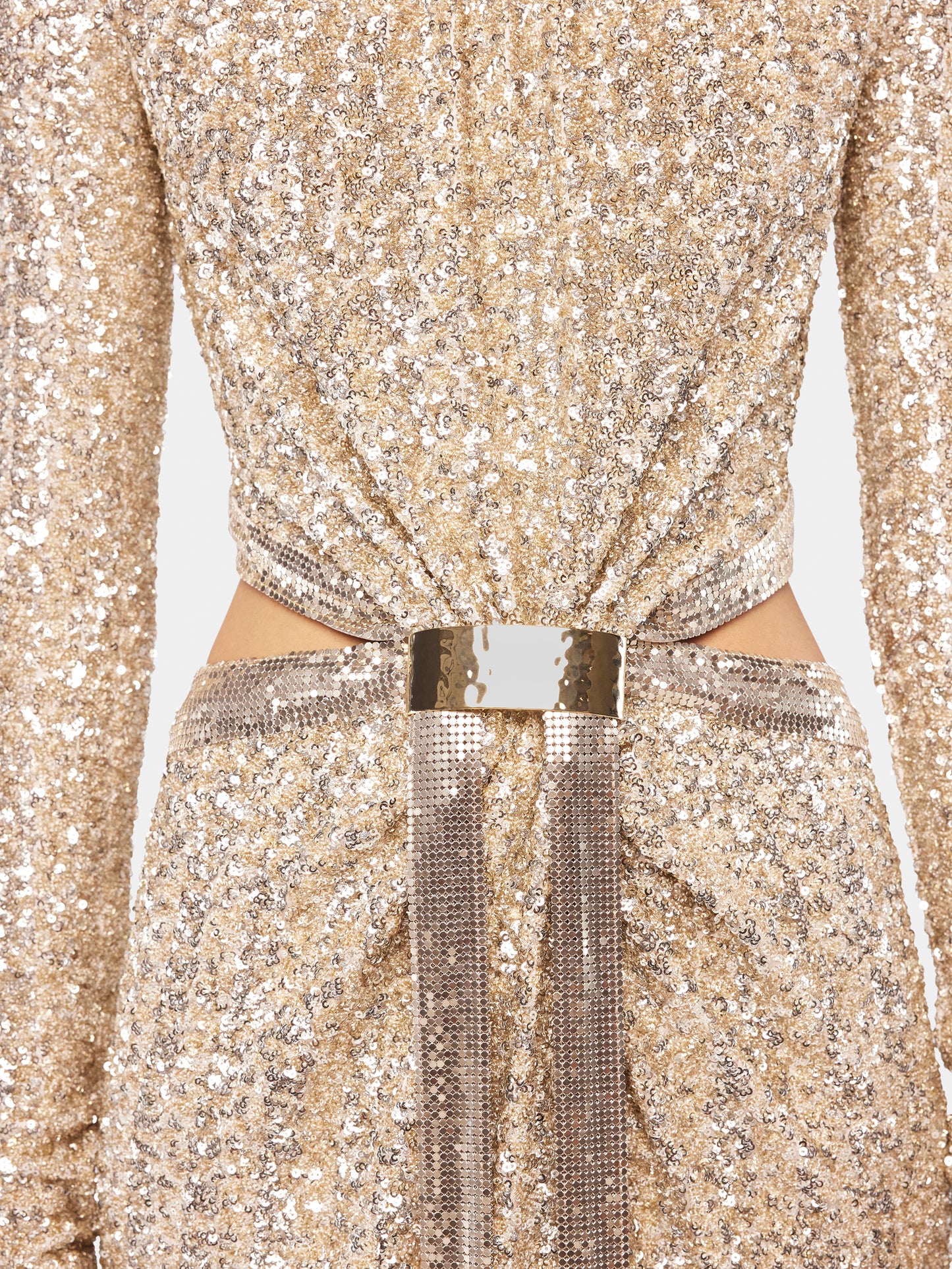 Long mesh and sequin dress