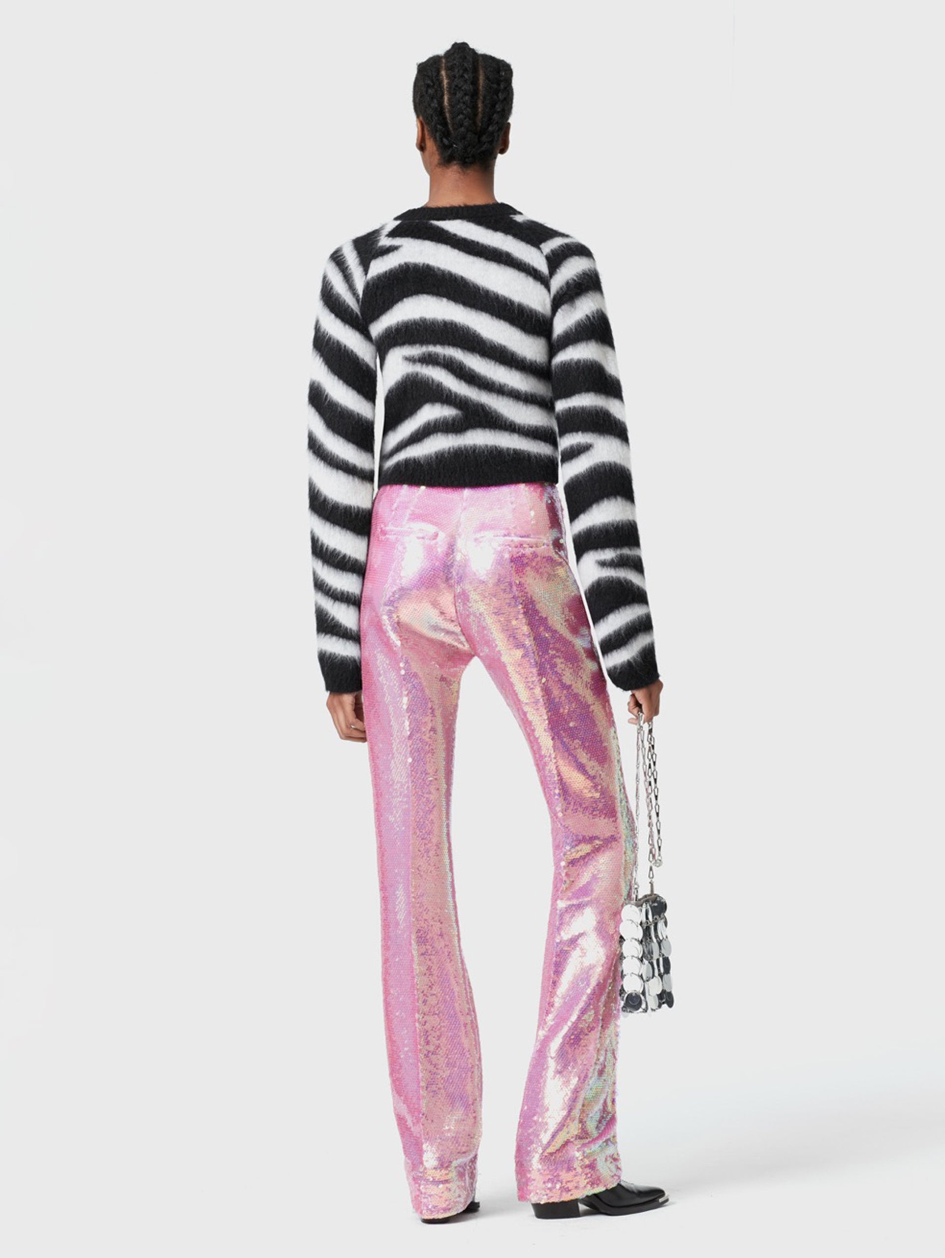 Pantalon à sequins rose